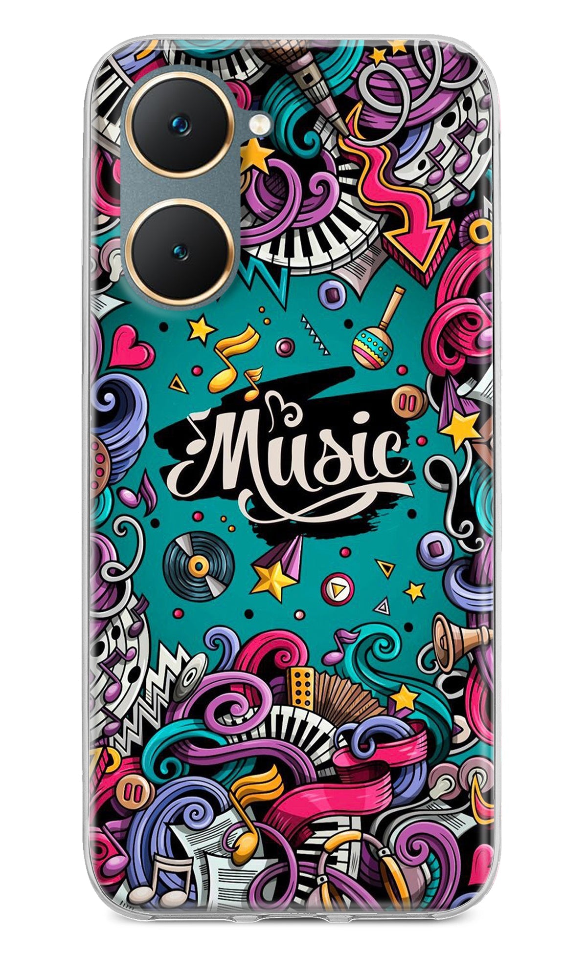 Music Graffiti Vivo Y18/Y18e Back Cover