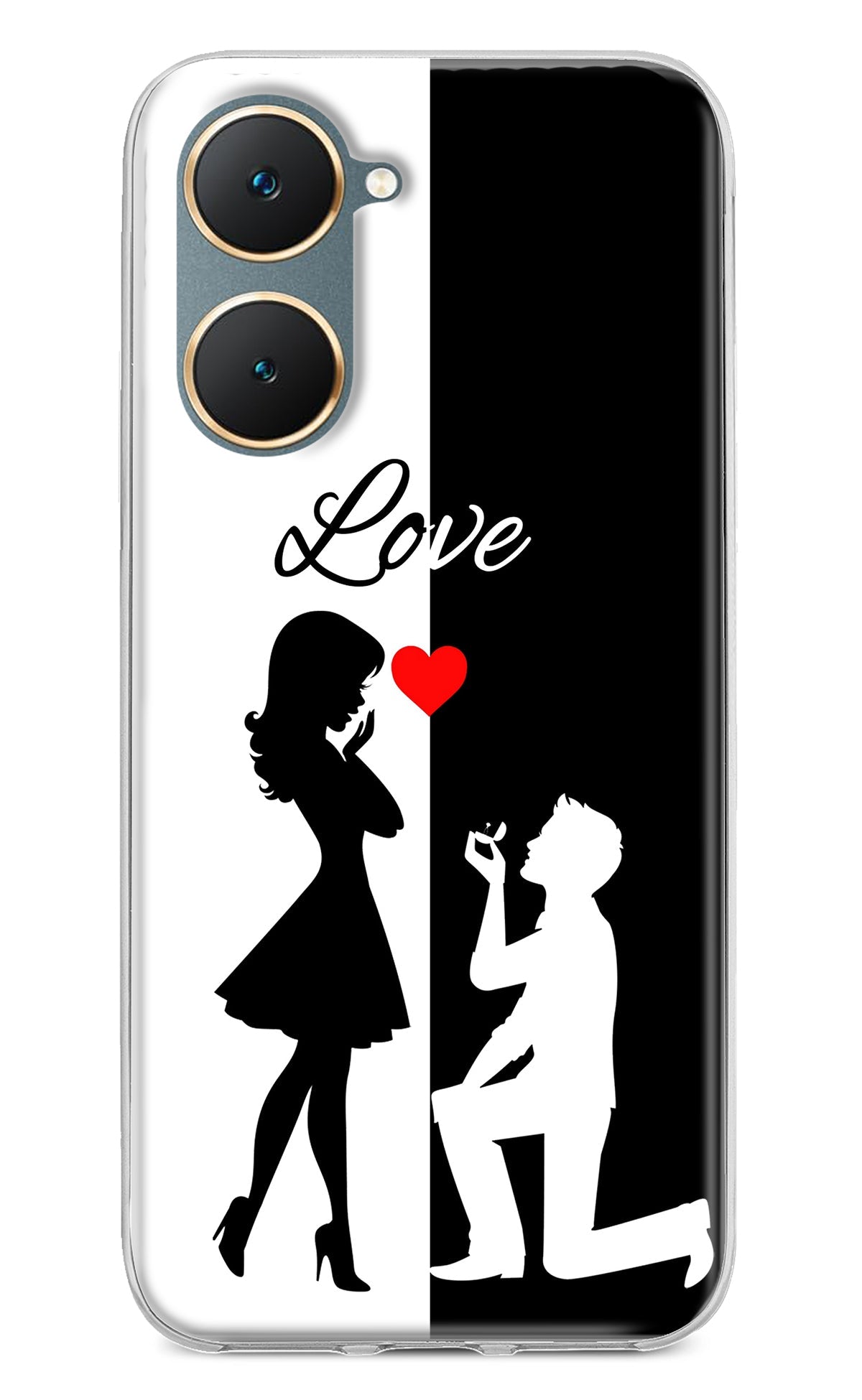 Love Propose Black And White Vivo Y18/Y18e Back Cover