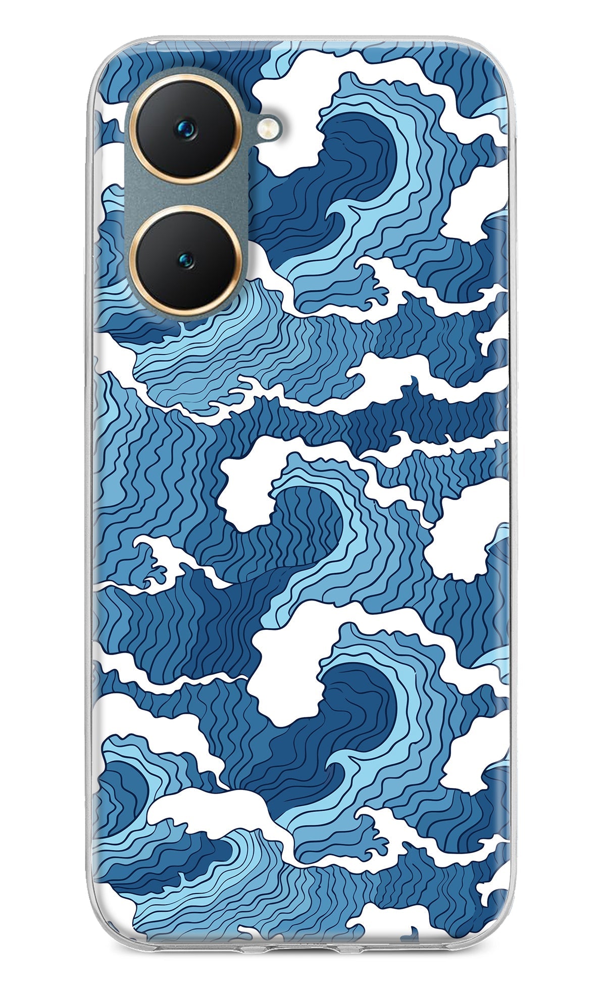 Blue Waves Vivo Y18/Y18e Back Cover