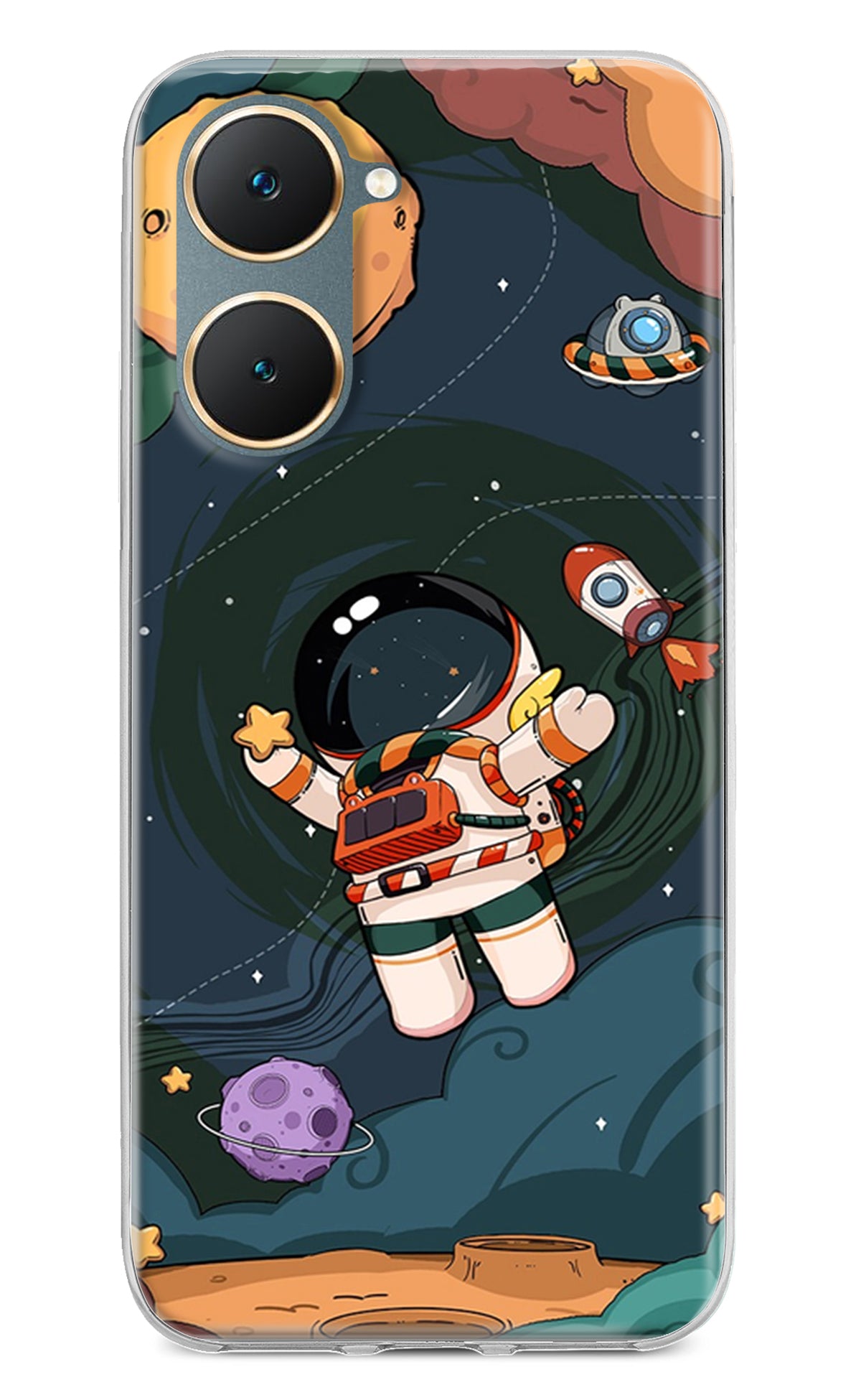 Cartoon Astronaut Vivo Y18/Y18e Back Cover