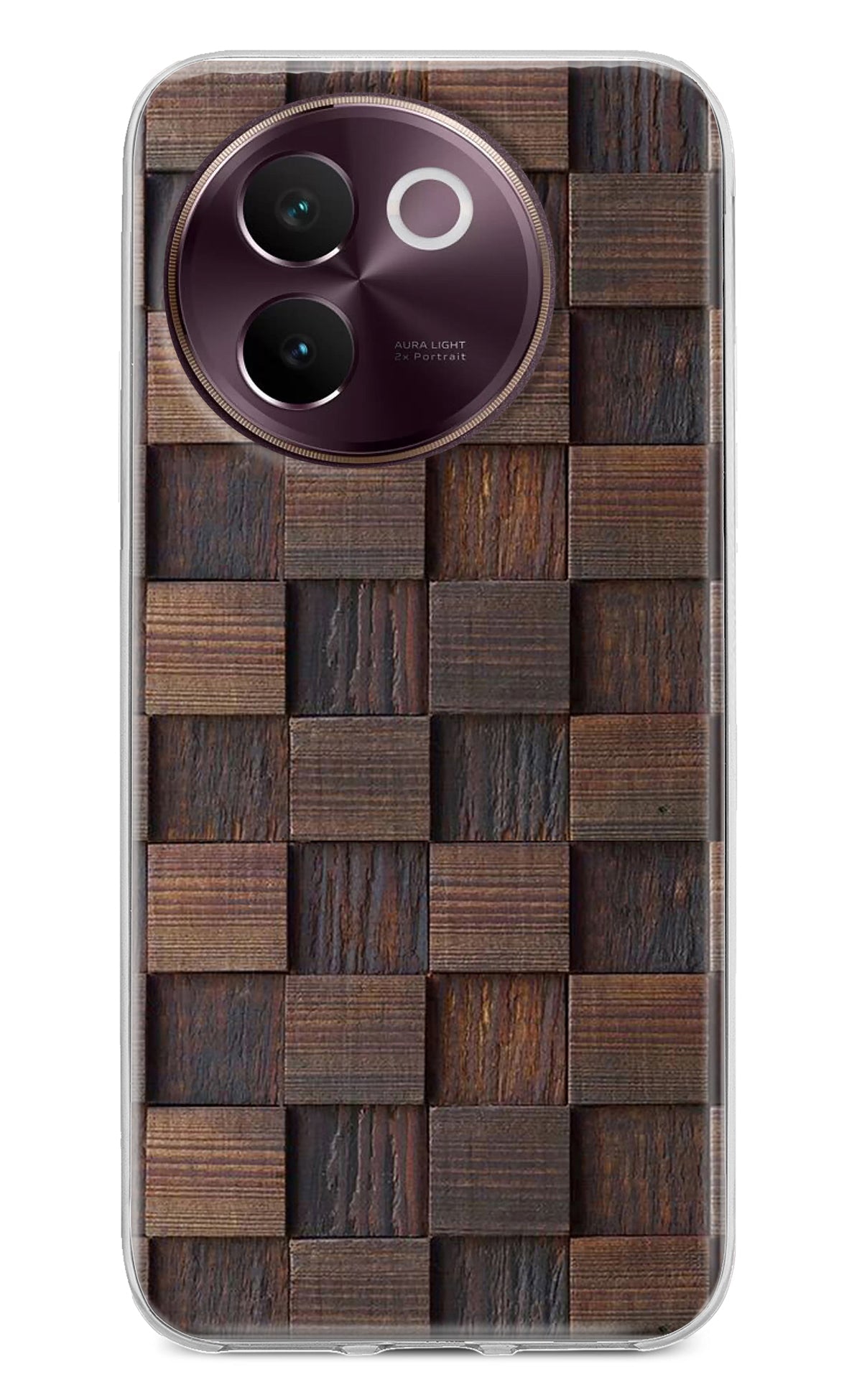 Wooden Cube Design Vivo V30e Back Cover