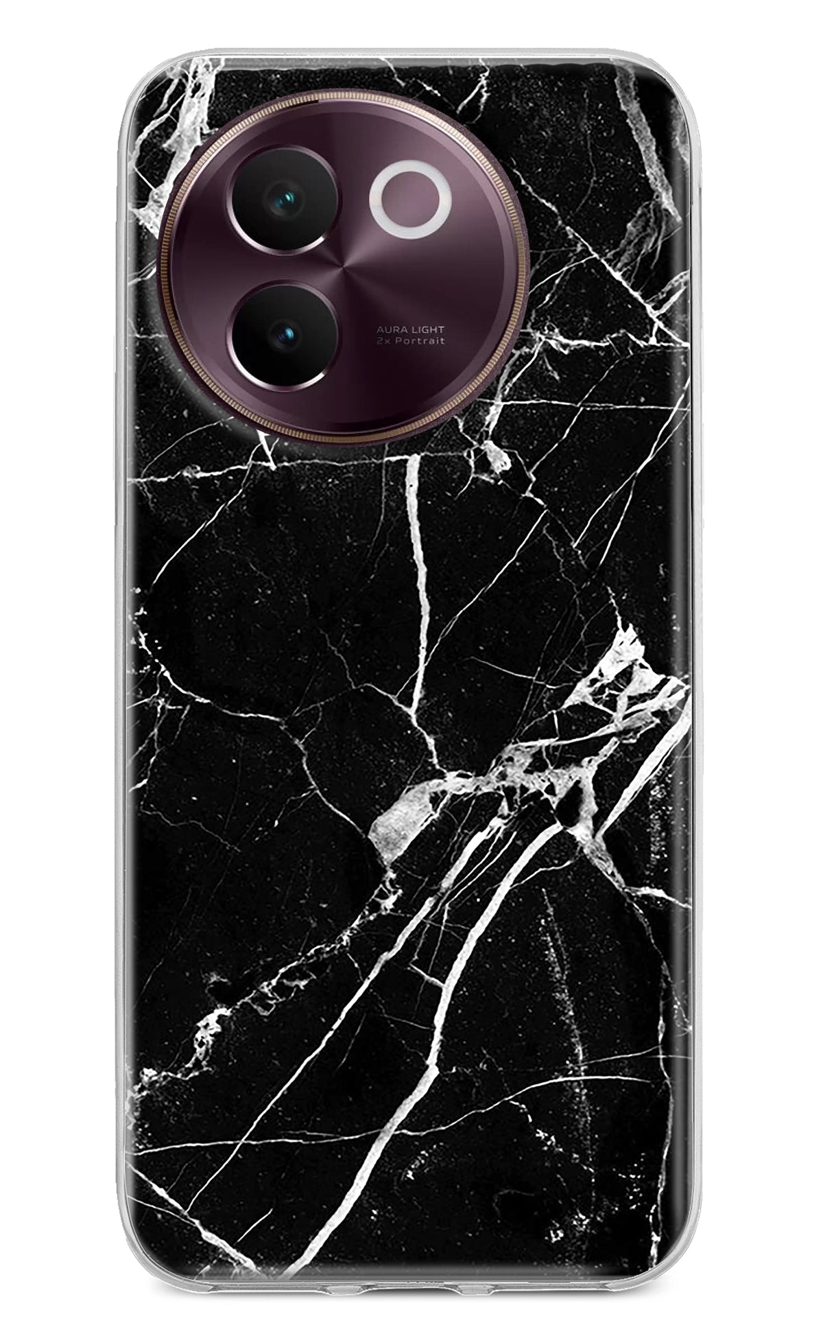 Black Marble Pattern Vivo V30e Back Cover