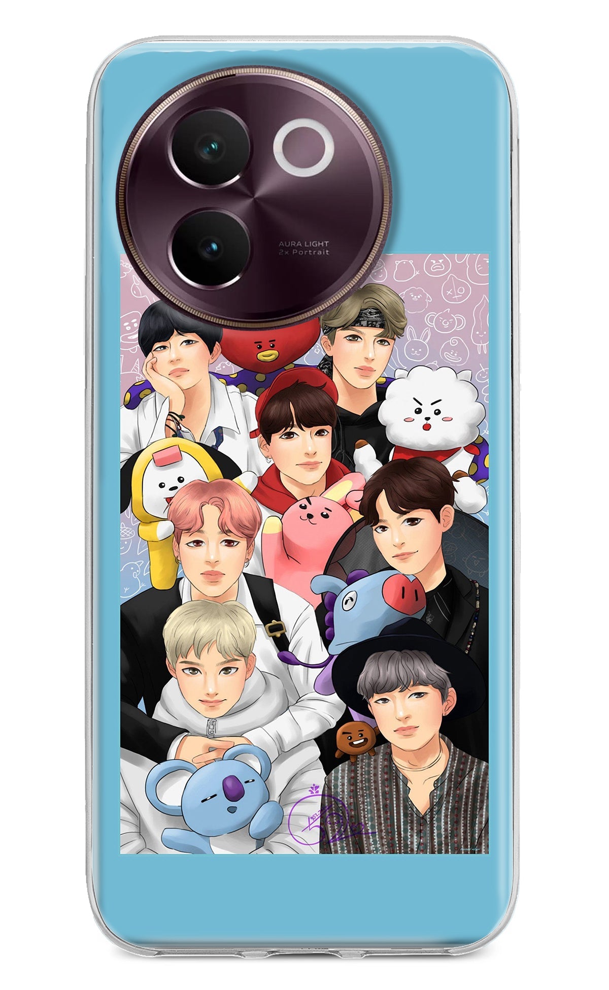 BTS with animals Vivo V30e Back Cover