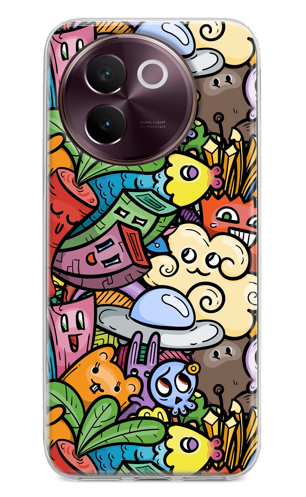 Veggie Doodle Vivo V30e Back Cover