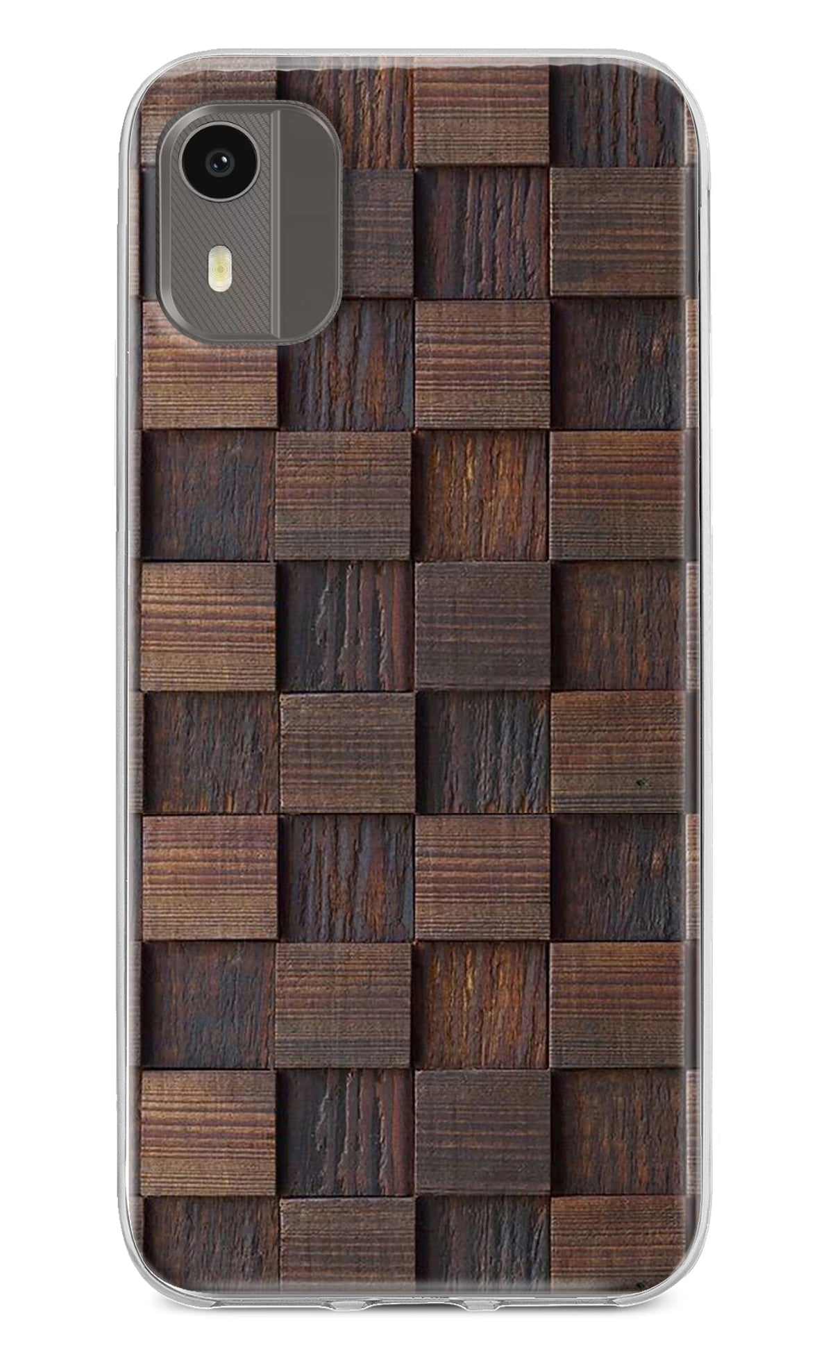 Wooden Cube Design Nokia C12/C12 Pro Back Cover