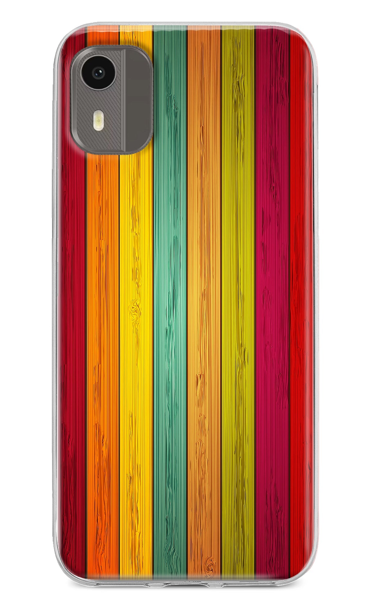 Multicolor Wooden Nokia C12/C12 Pro Back Cover