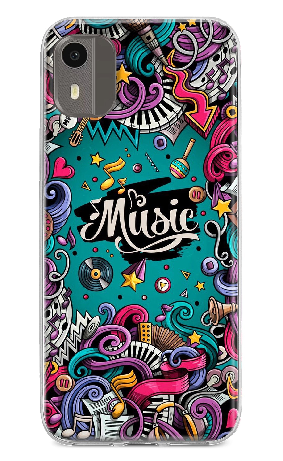 Music Graffiti Nokia C12/C12 Pro Back Cover