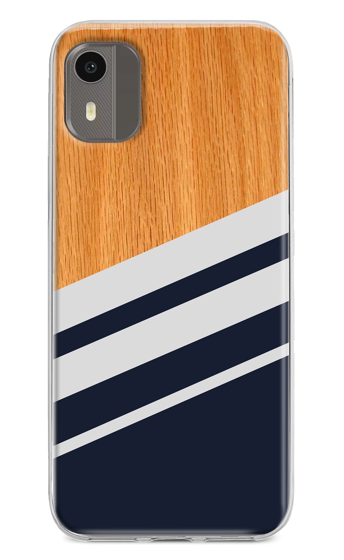 Blue and white wooden Nokia C12/C12 Pro Back Cover