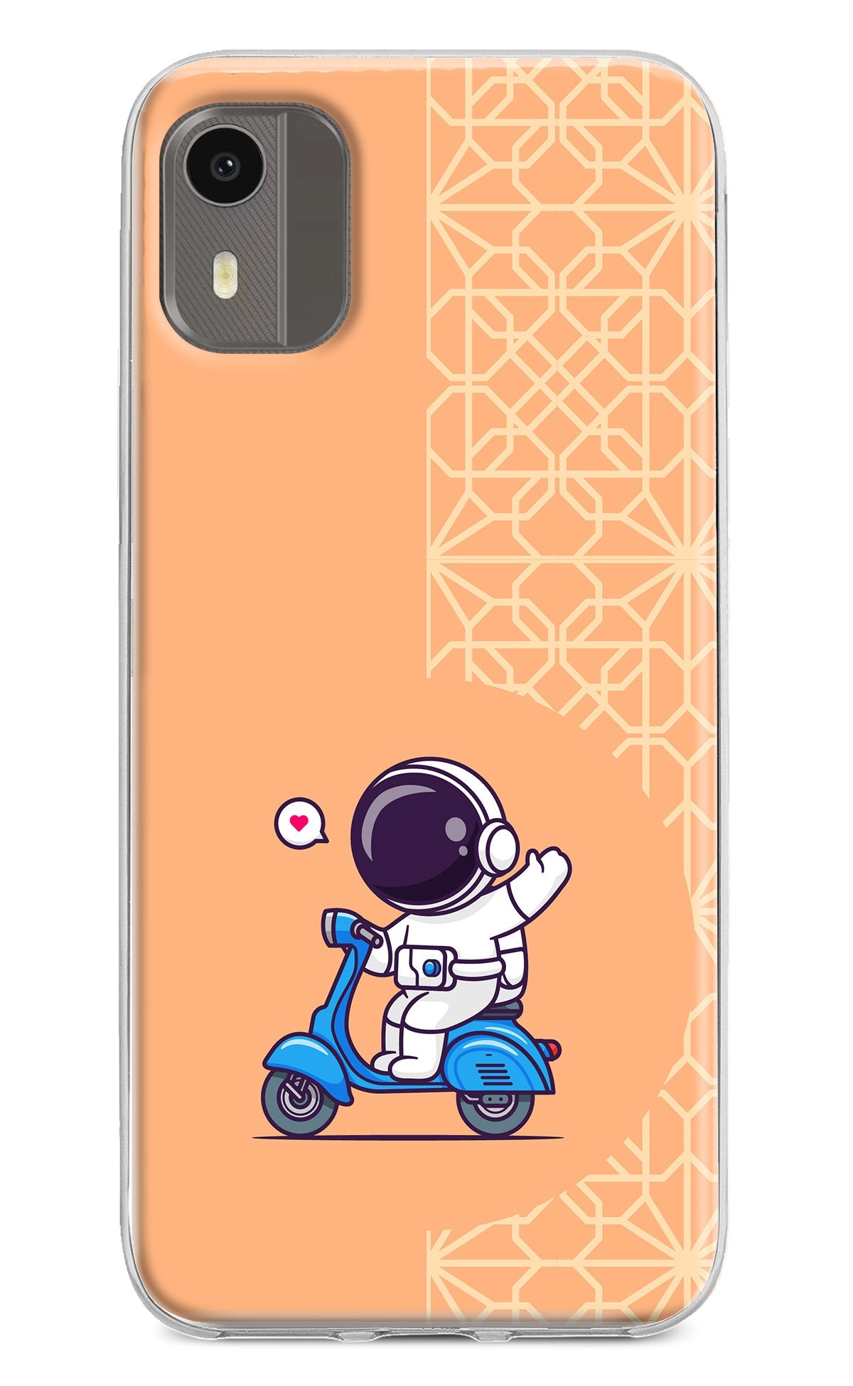 Cute Astronaut Riding Nokia C12/C12 Pro Back Cover