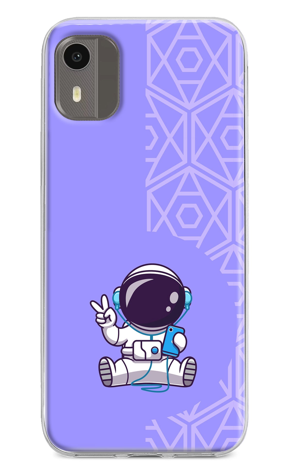 Cute Astronaut Chilling Nokia C12/C12 Pro Back Cover