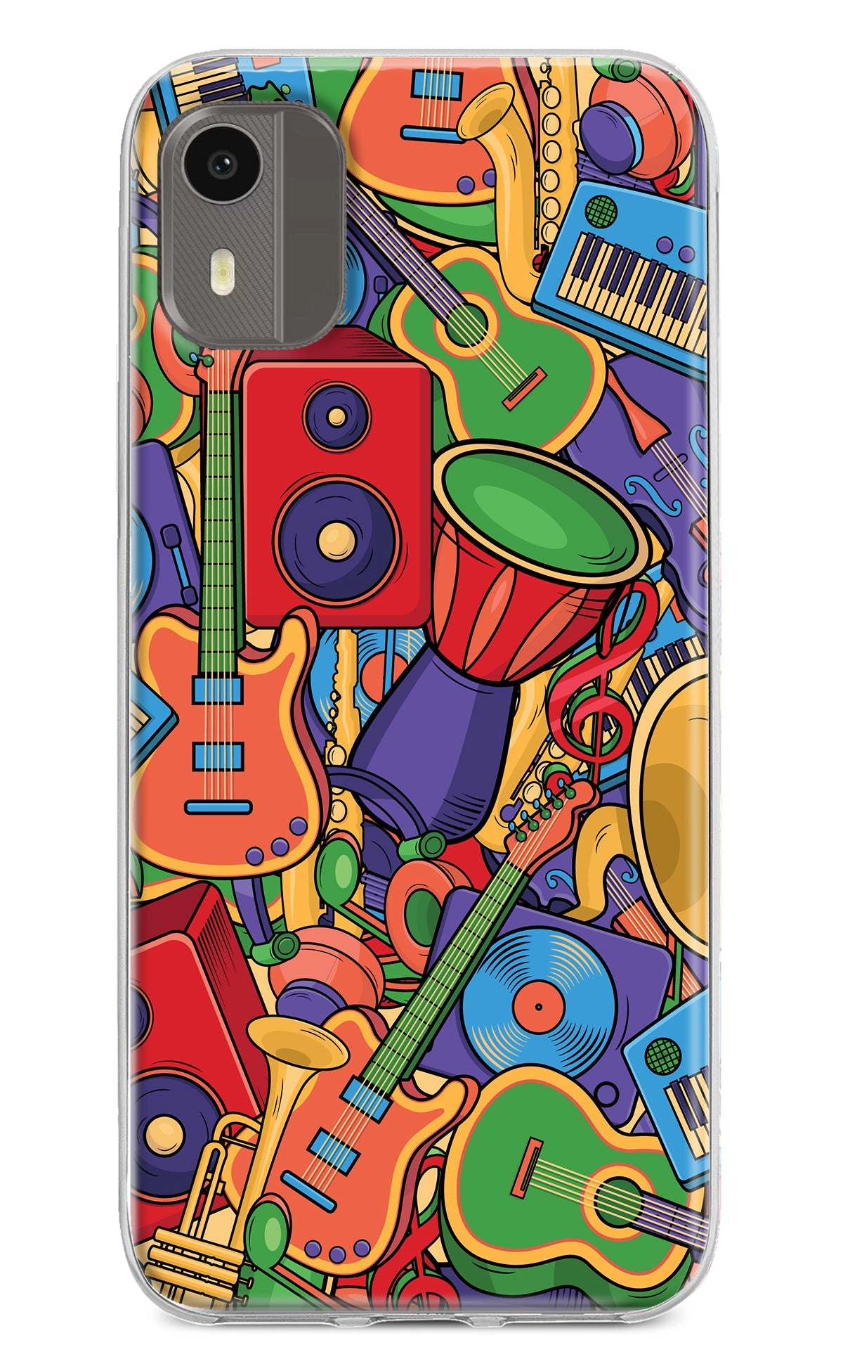 Music Instrument Doodle Nokia C12/C12 Pro Back Cover