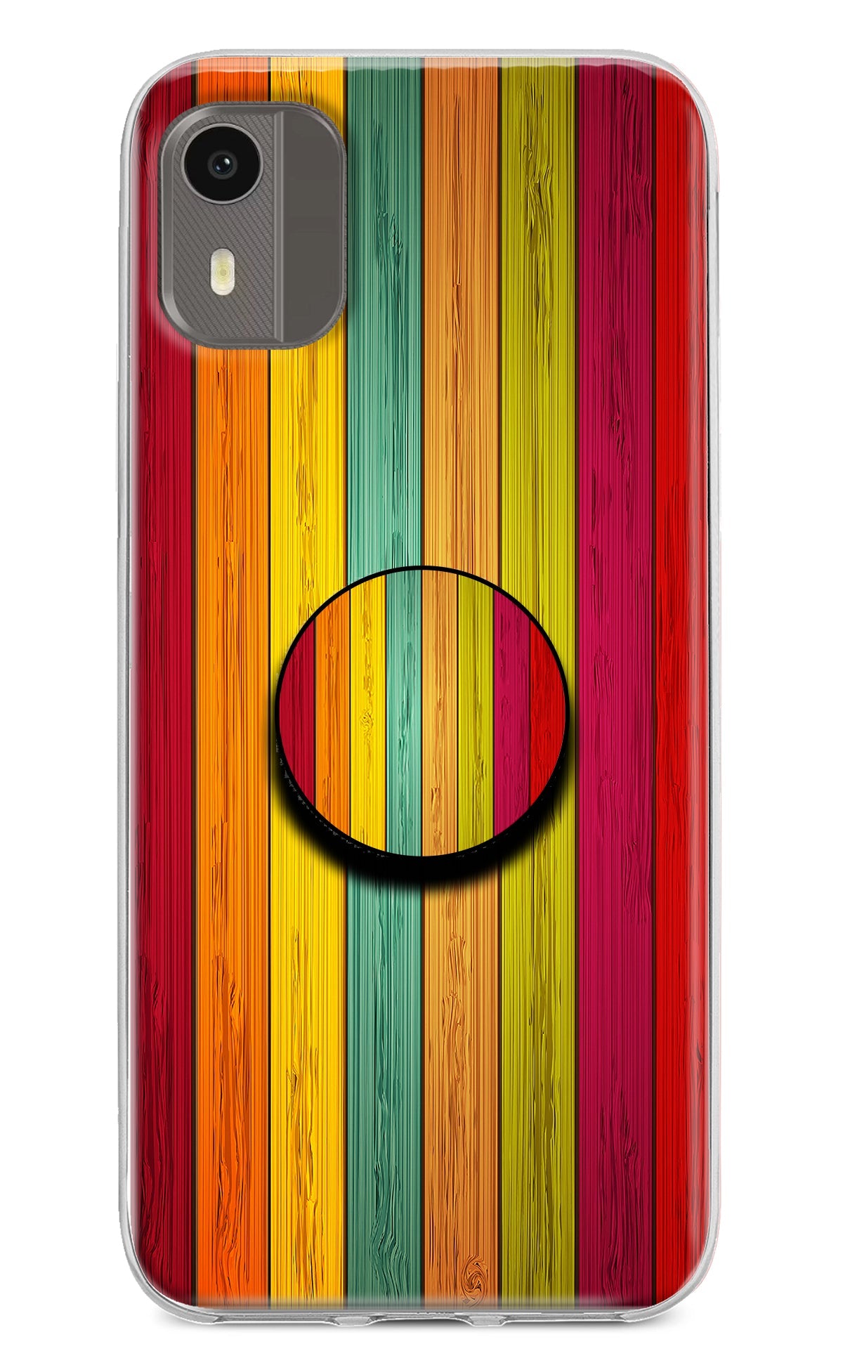 Multicolor Wooden Nokia C12/C12 Pro Pop Case