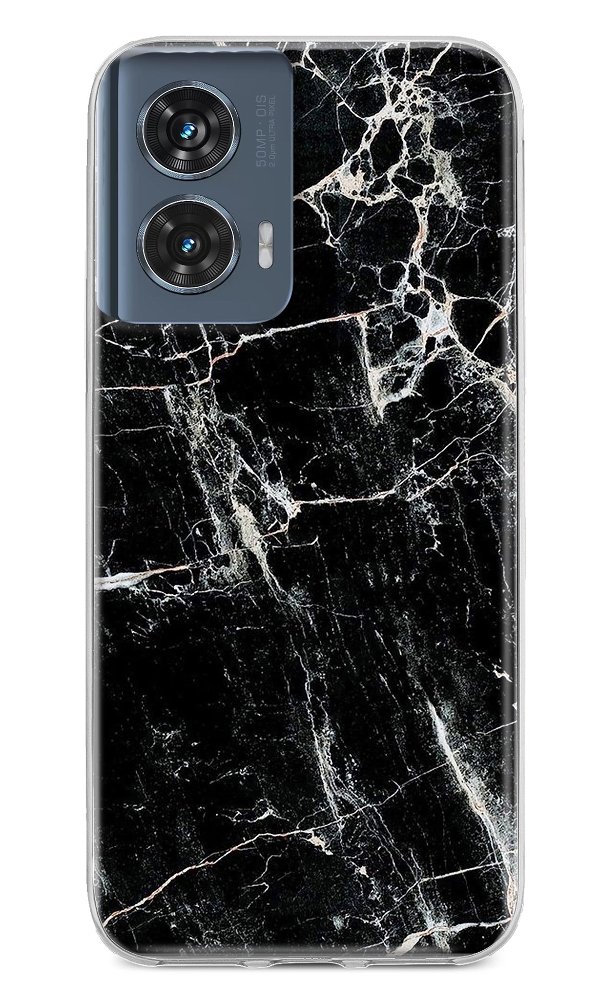 Black Marble Texture Moto Edge 50 Fusion Back Cover