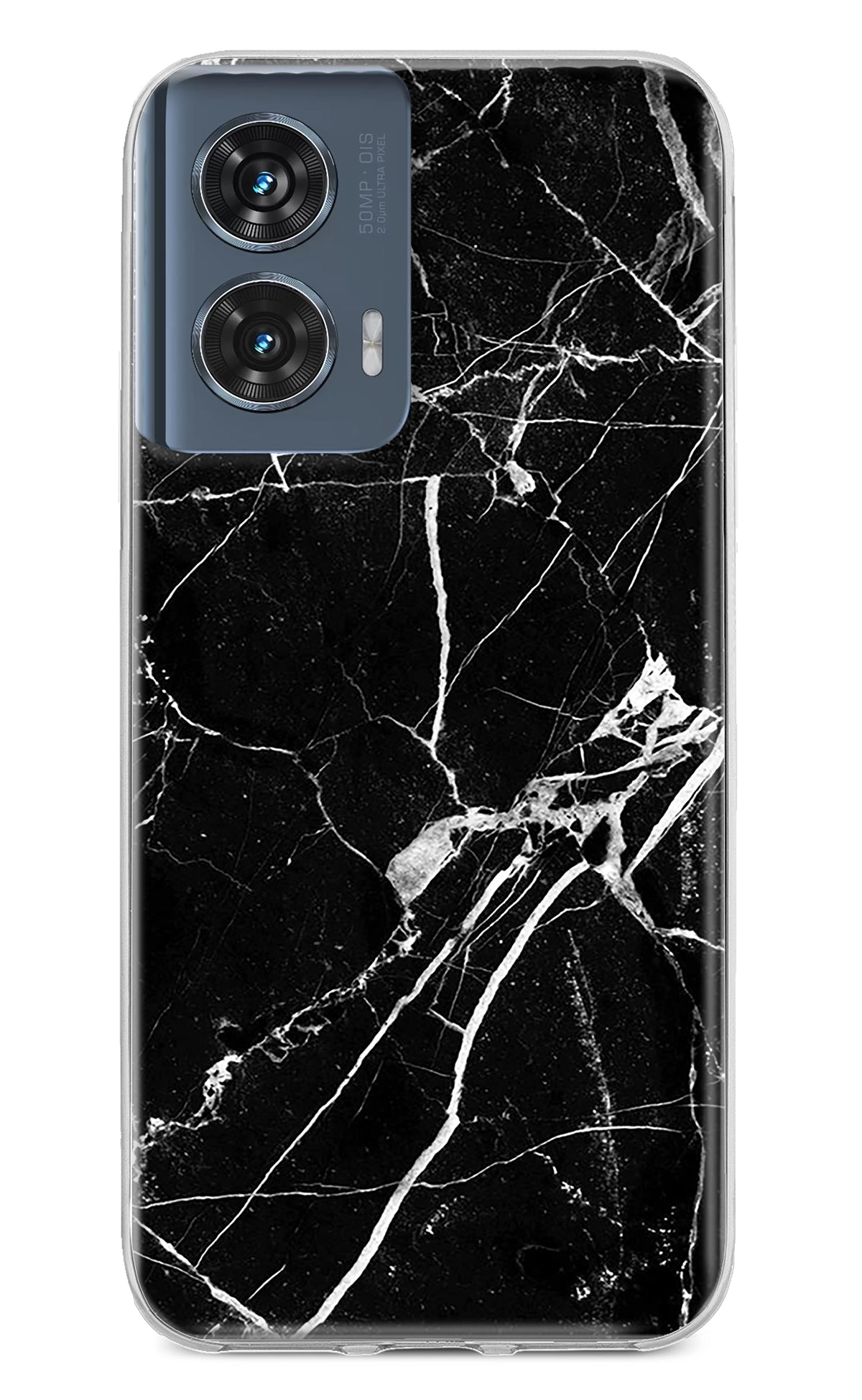 Black Marble Pattern Moto Edge 50 Fusion Back Cover