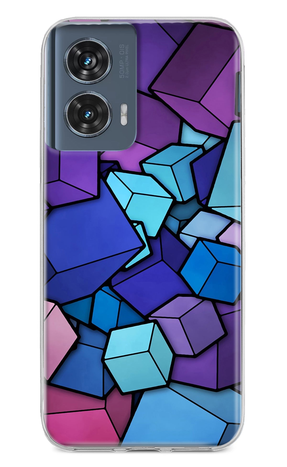 Cubic Abstract Moto Edge 50 Fusion Back Cover