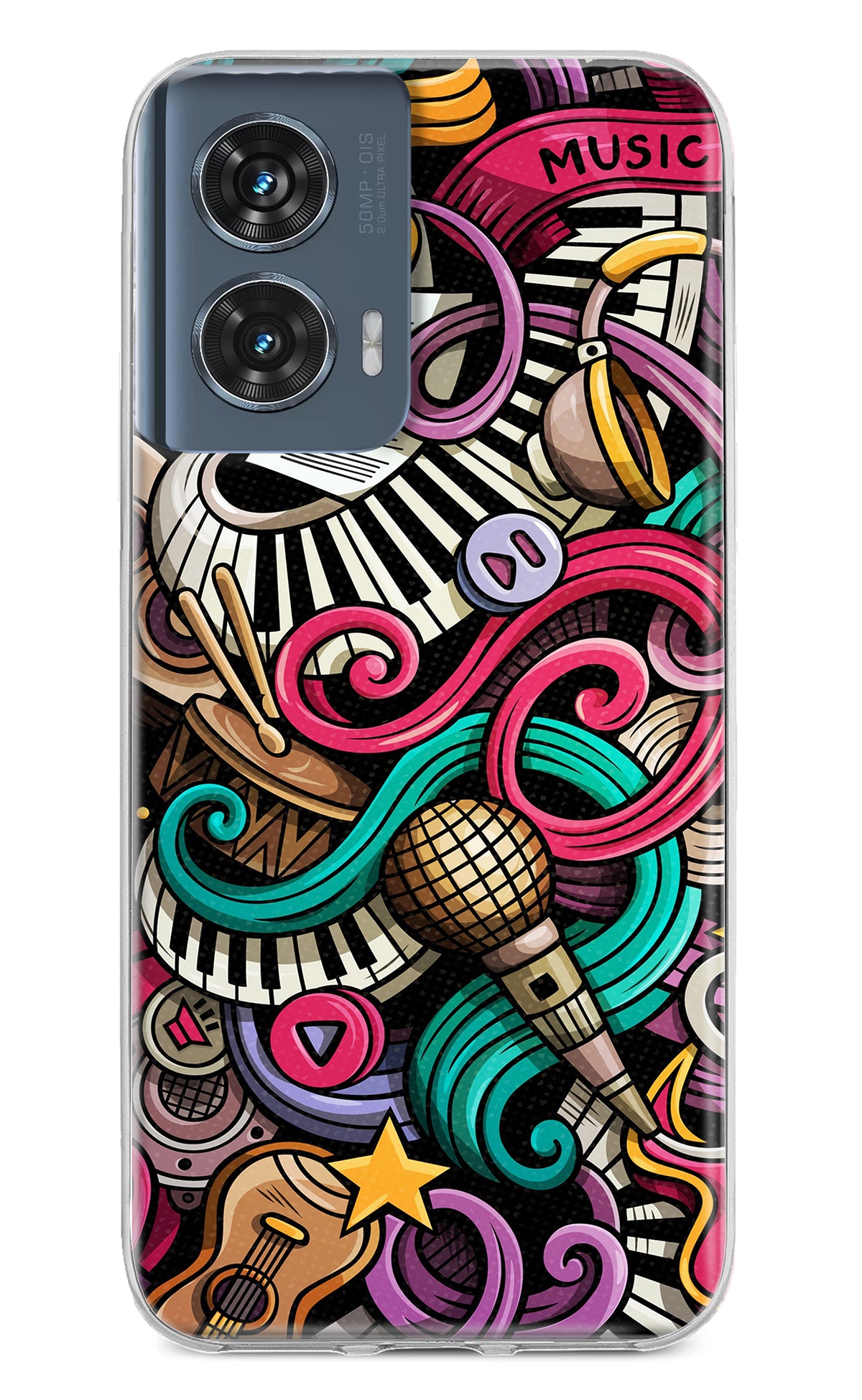 Music Abstract Moto Edge 50 Fusion Back Cover