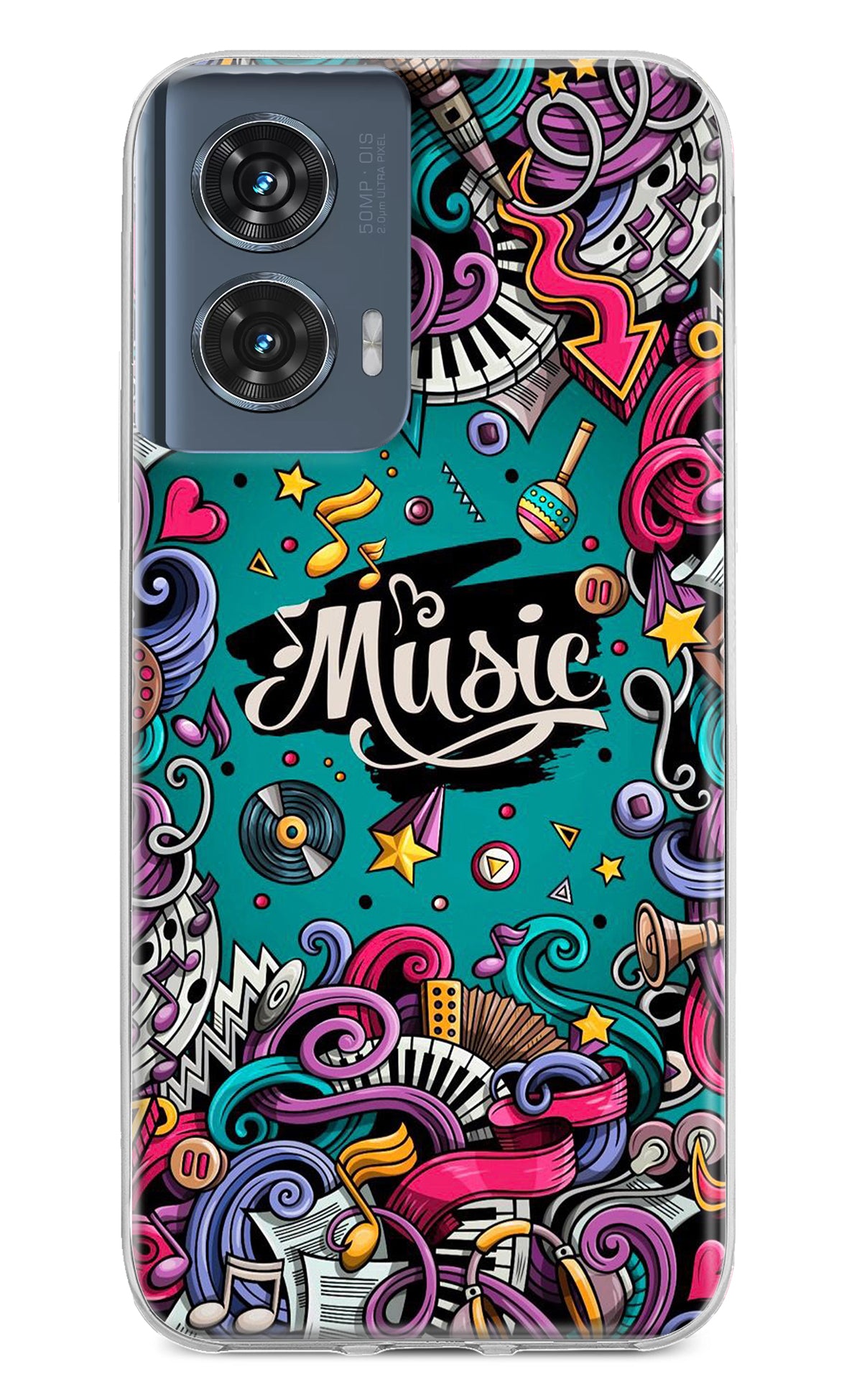 Music Graffiti Moto Edge 50 Fusion Back Cover