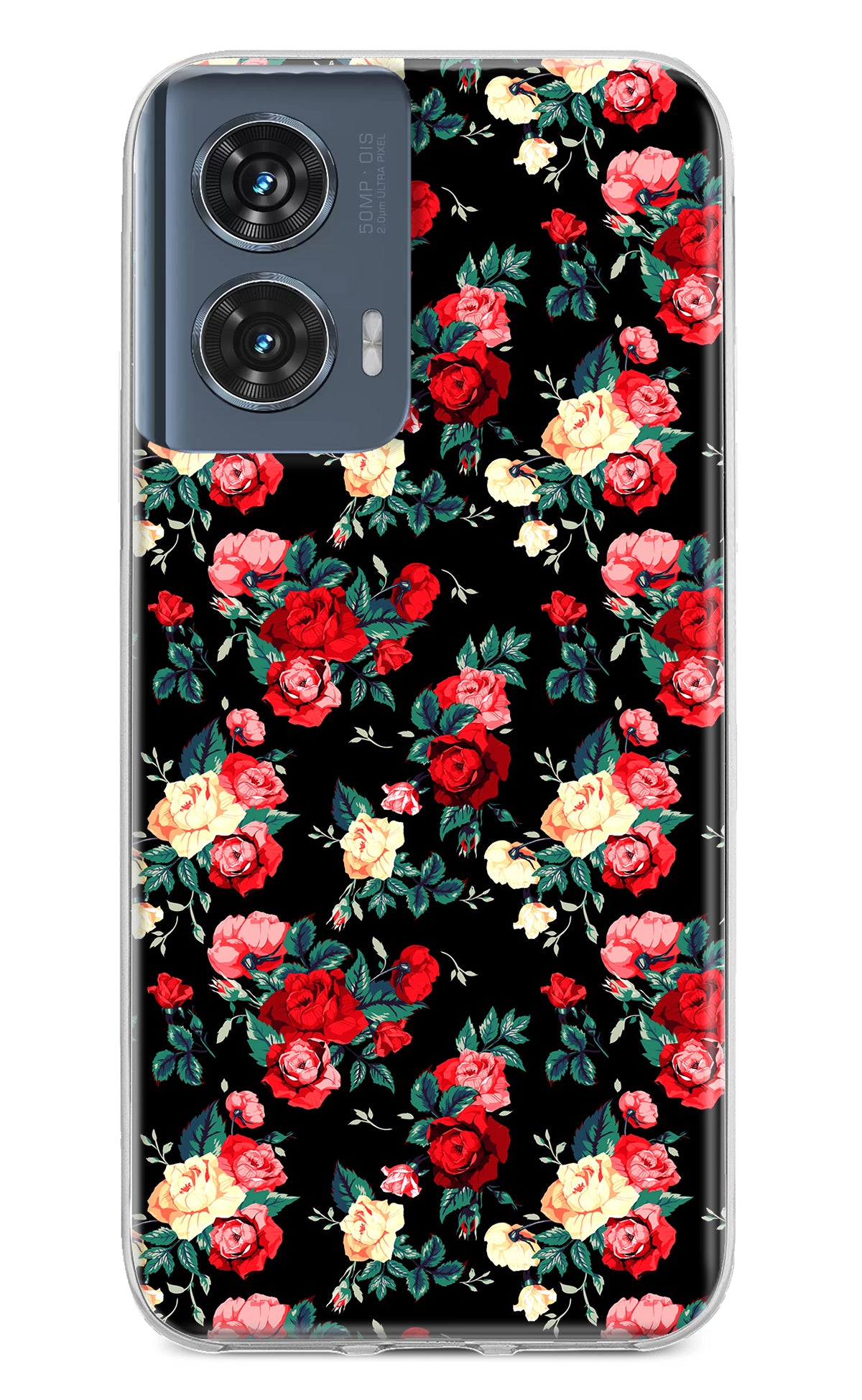 Rose Pattern Moto Edge 50 Fusion Back Cover