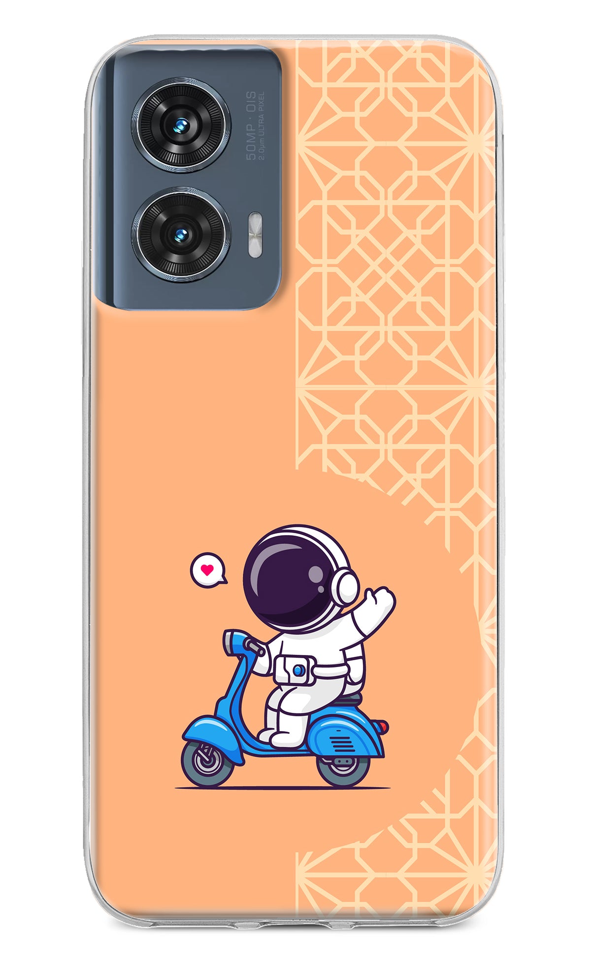 Cute Astronaut Riding Moto Edge 50 Fusion Back Cover