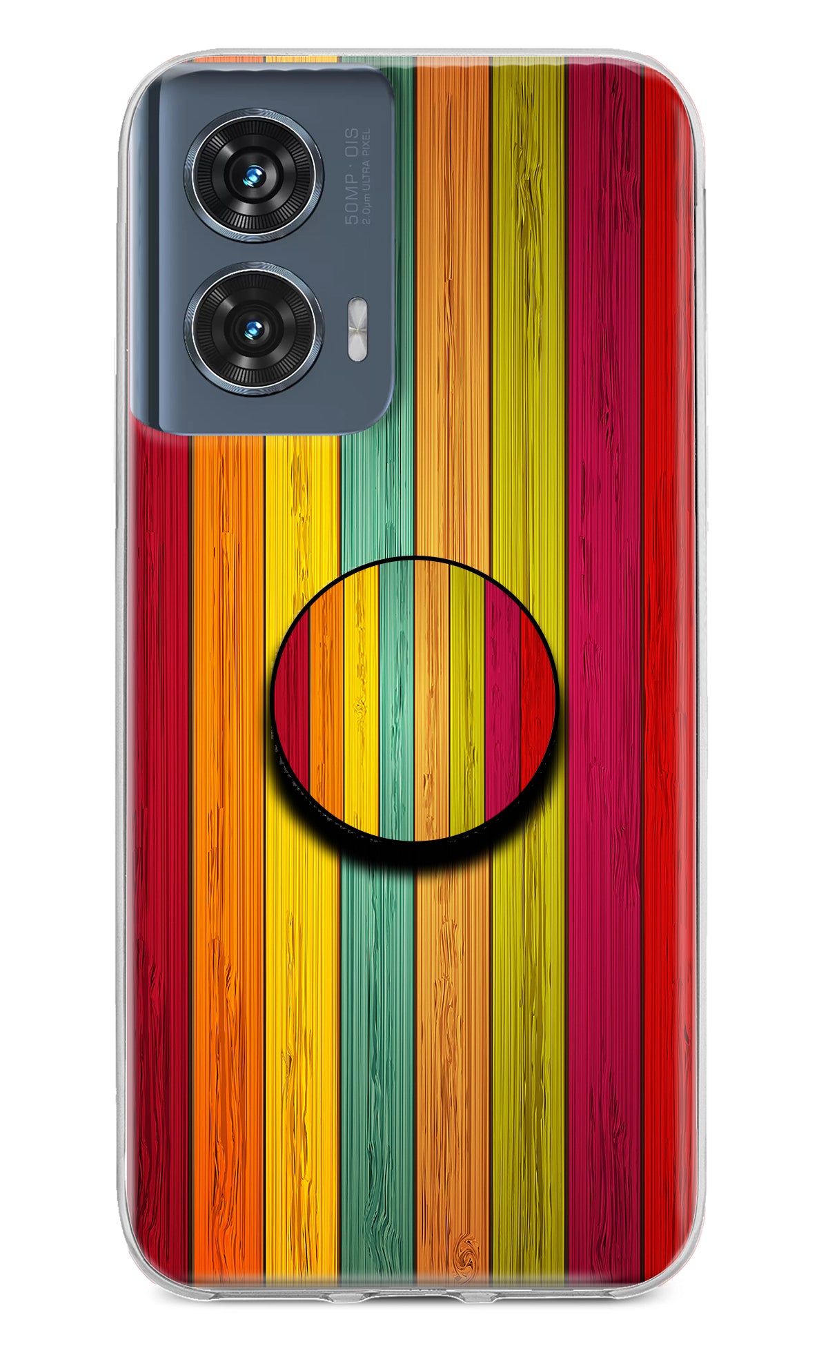 Multicolor Wooden Moto Edge 50 Fusion Pop Case