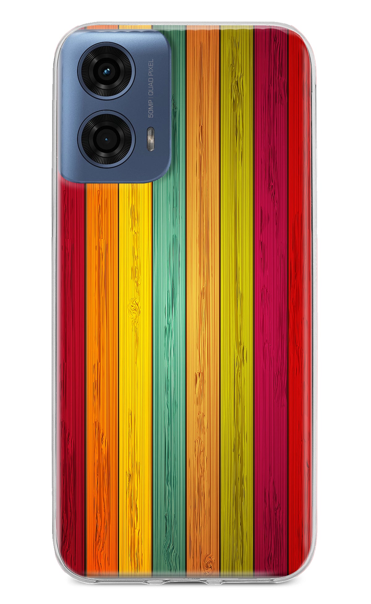 Multicolor Wooden Moto G24 Power Back Cover