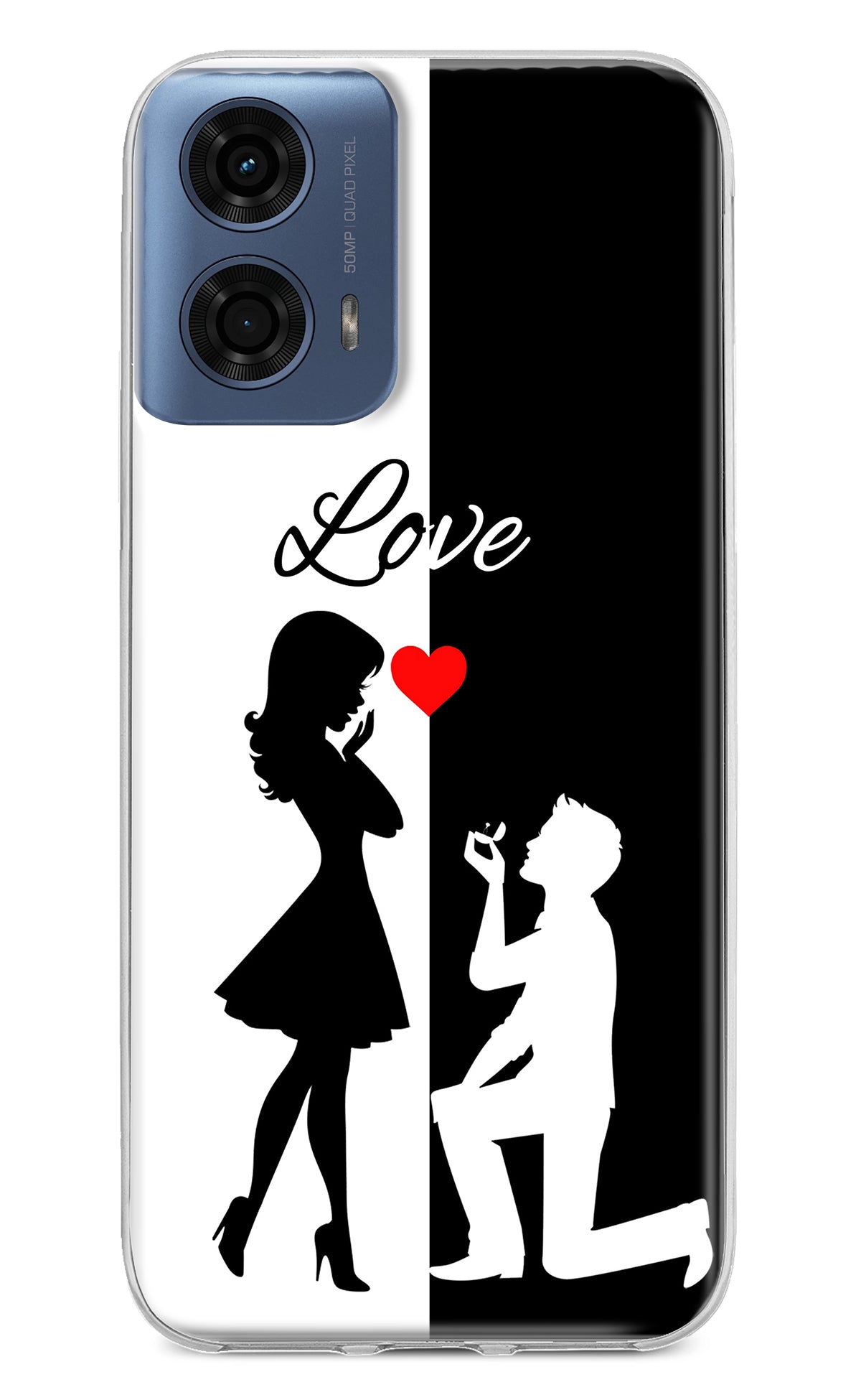 Love Propose Black And White Moto G24 Power Back Cover