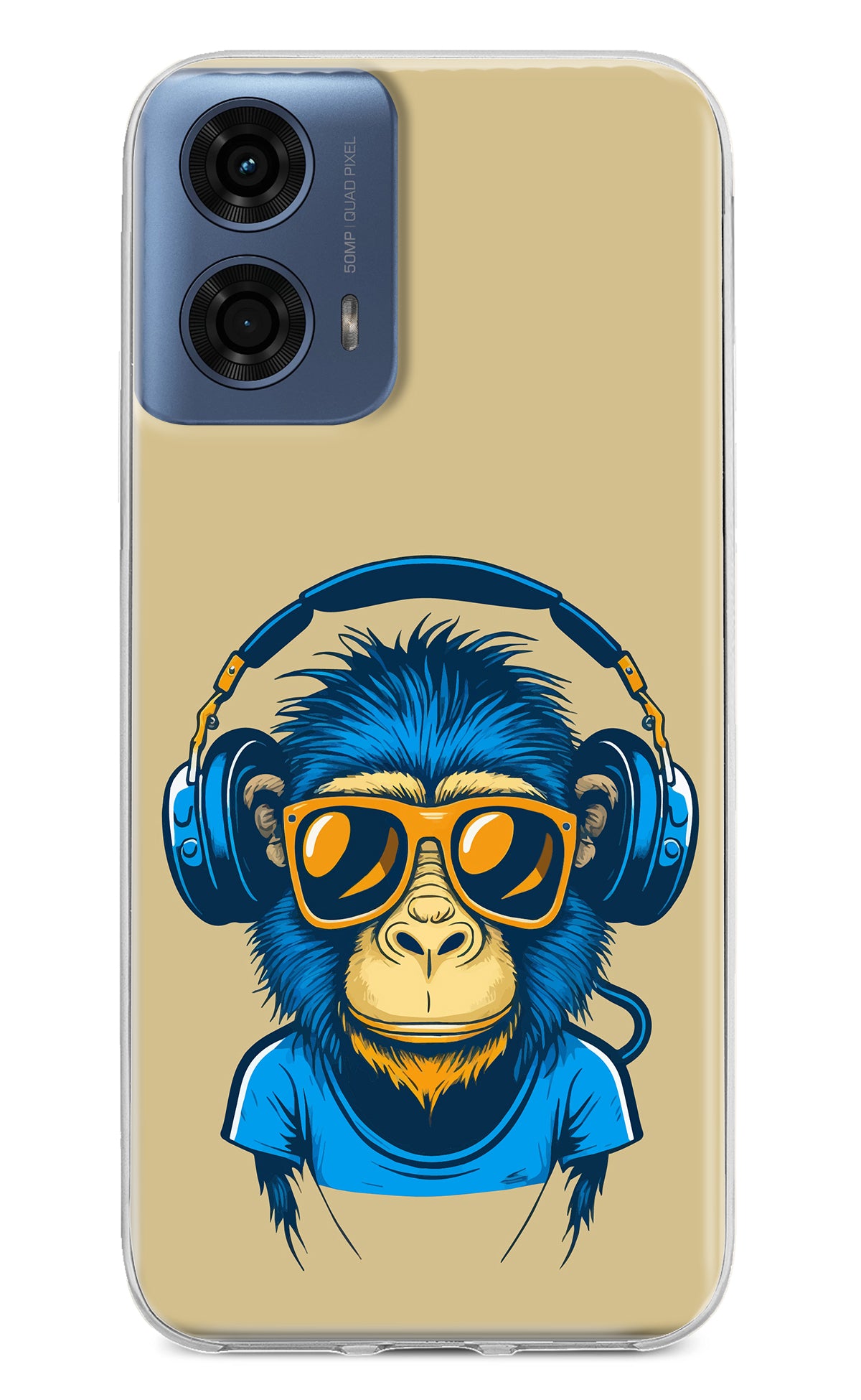Monkey Headphone Moto G24 Power Back Cover
