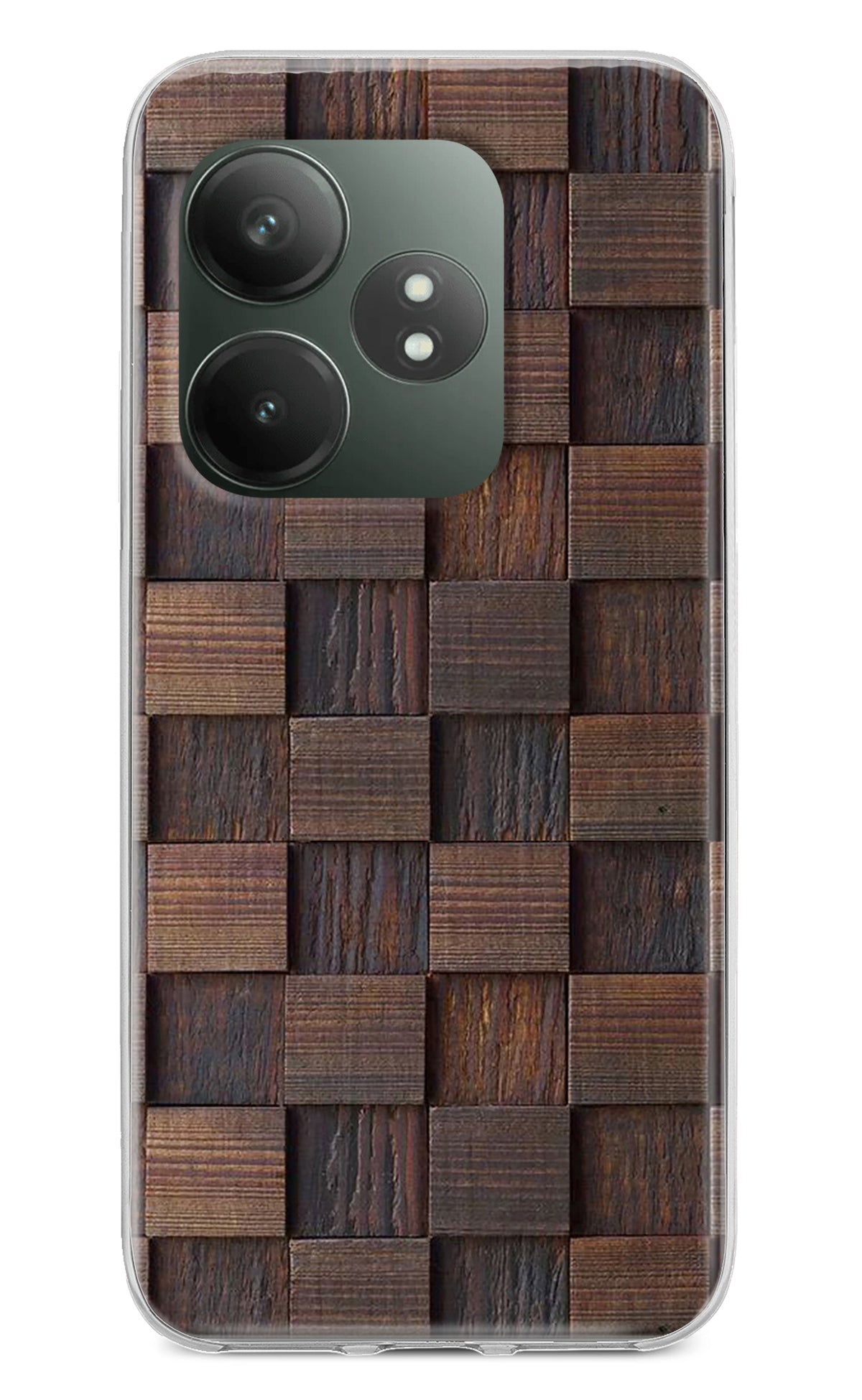 Wooden Cube Design Realme GT 6T 5G Back Cover