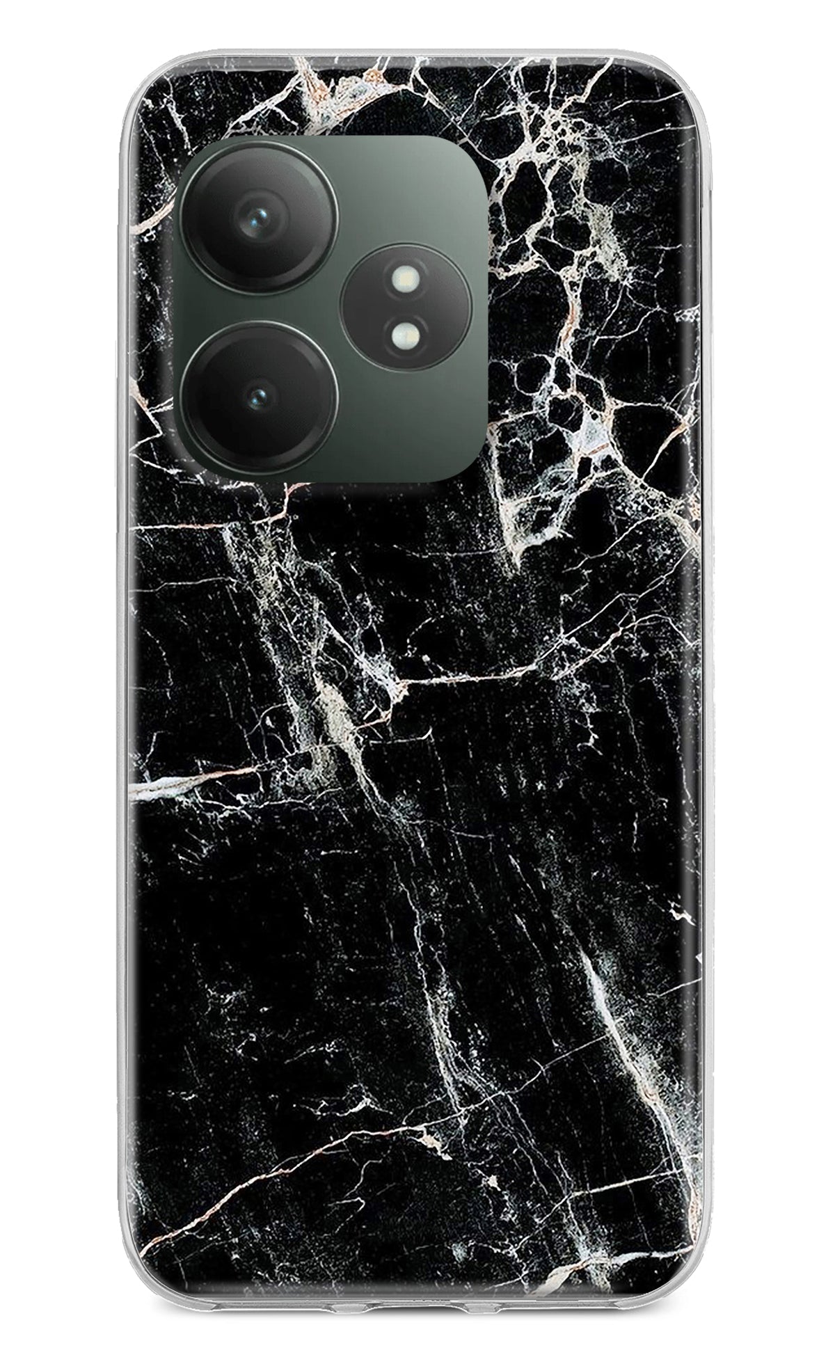 Black Marble Texture Realme GT 6T 5G Back Cover