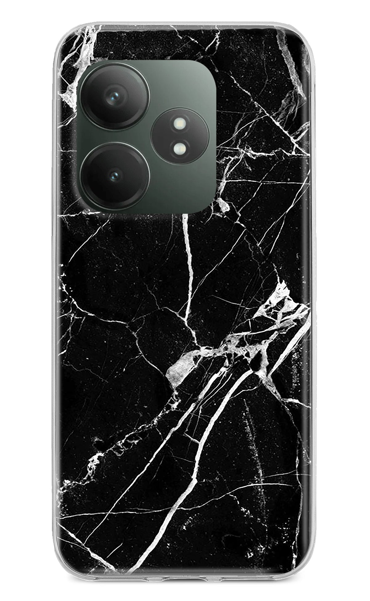 Black Marble Pattern Realme GT 6T 5G Back Cover