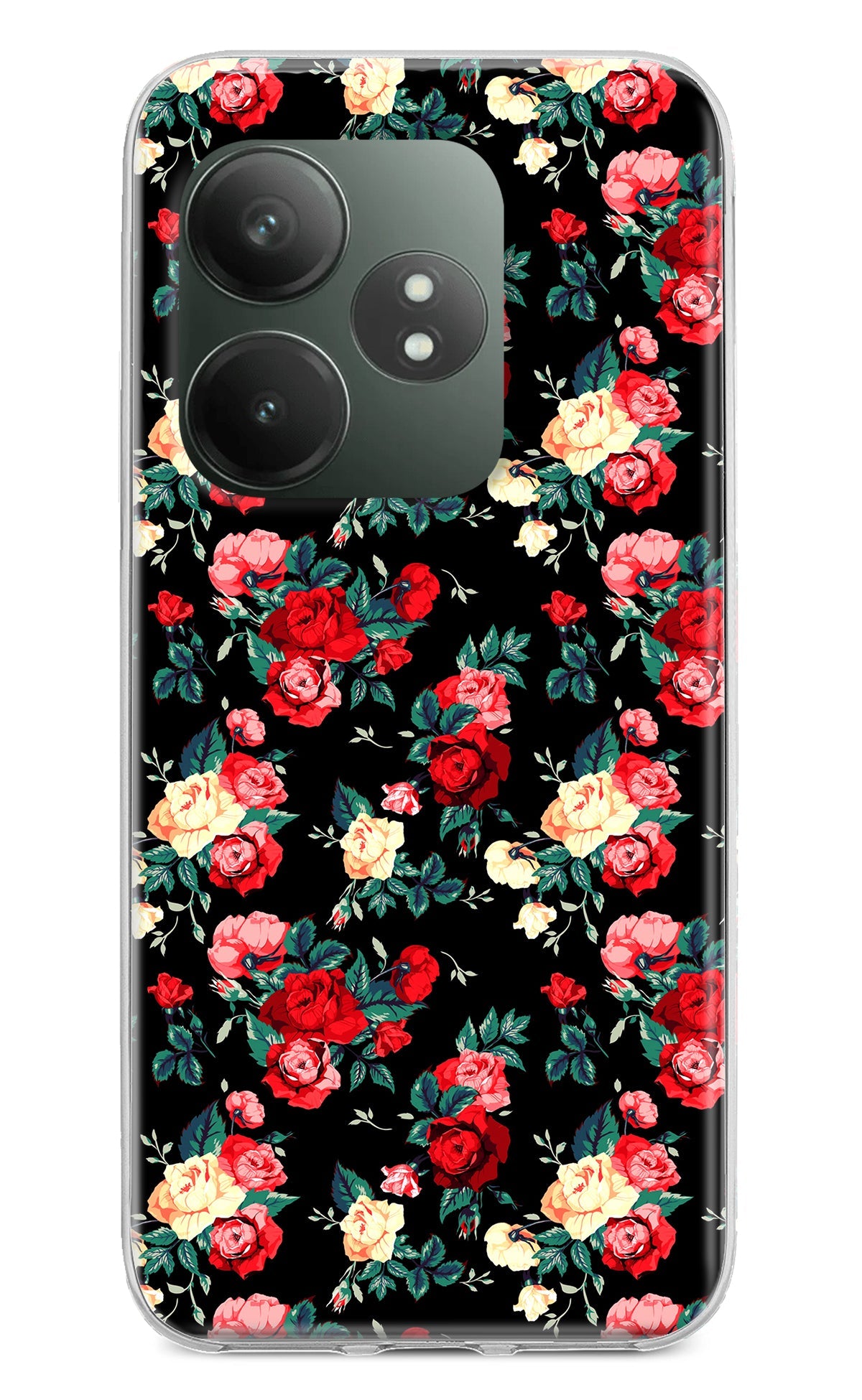 Rose Pattern Realme GT 6T 5G Back Cover