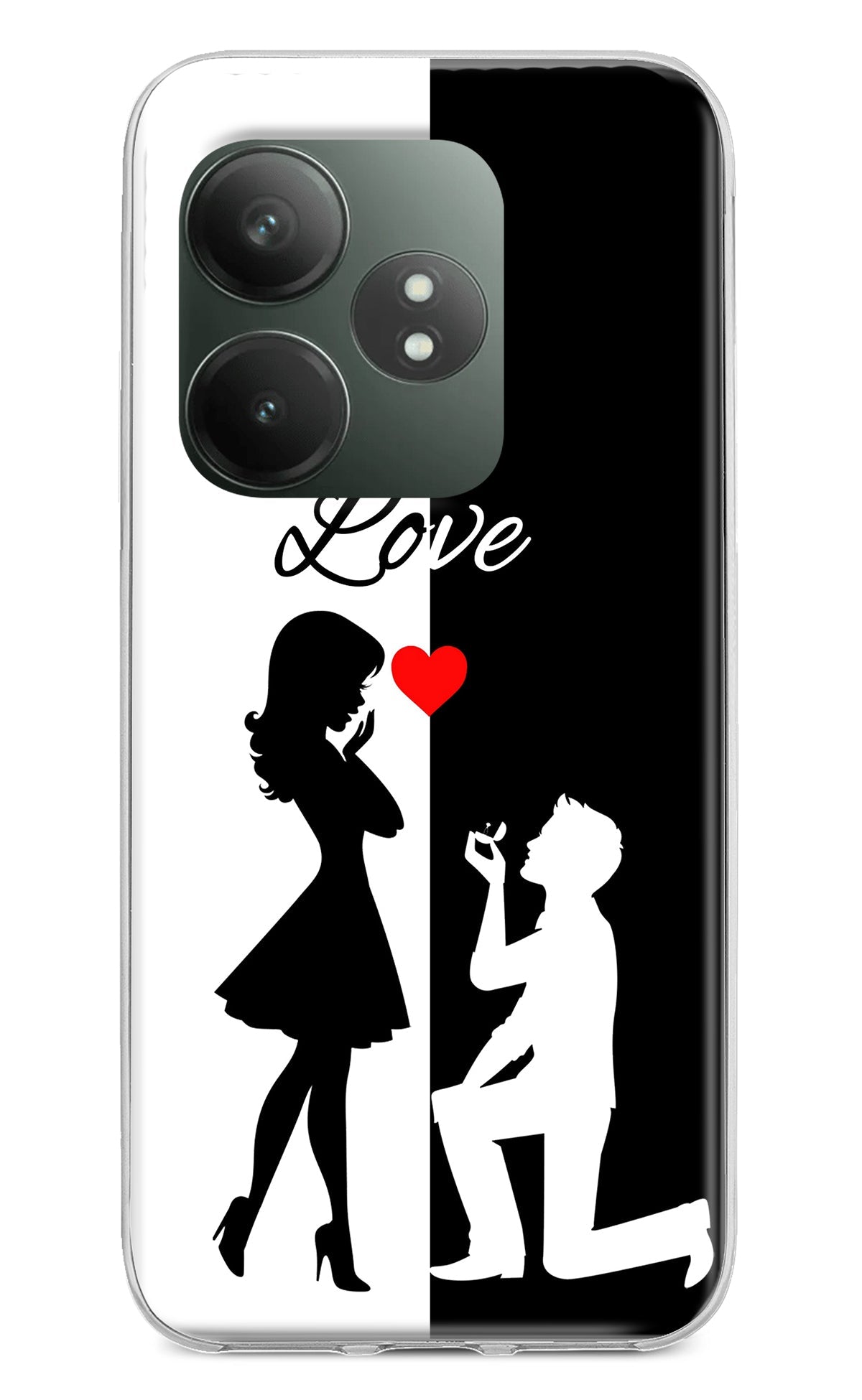 Love Propose Black And White Realme GT 6T 5G Back Cover