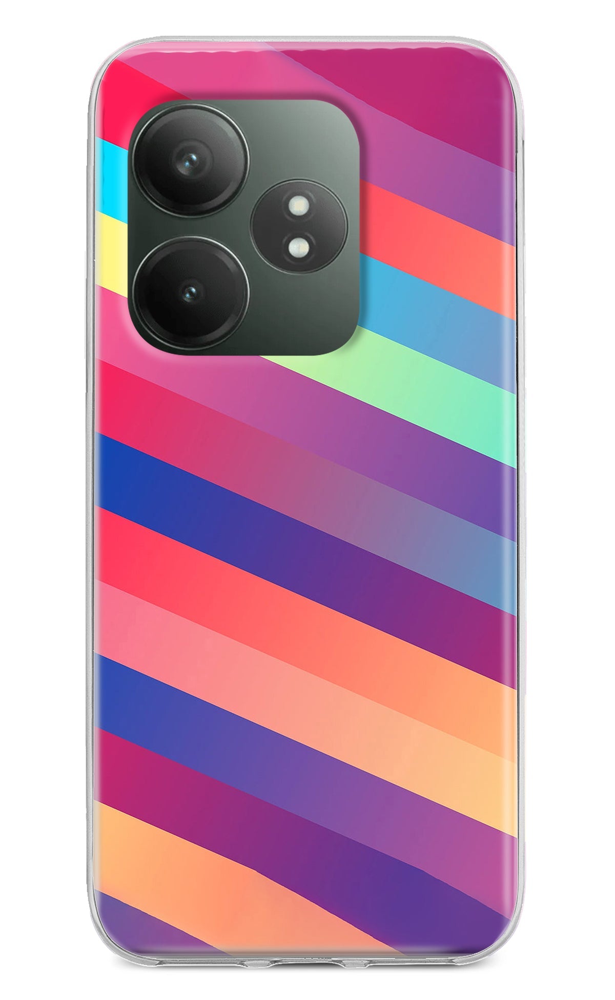 Stripes color Realme GT 6T 5G Back Cover