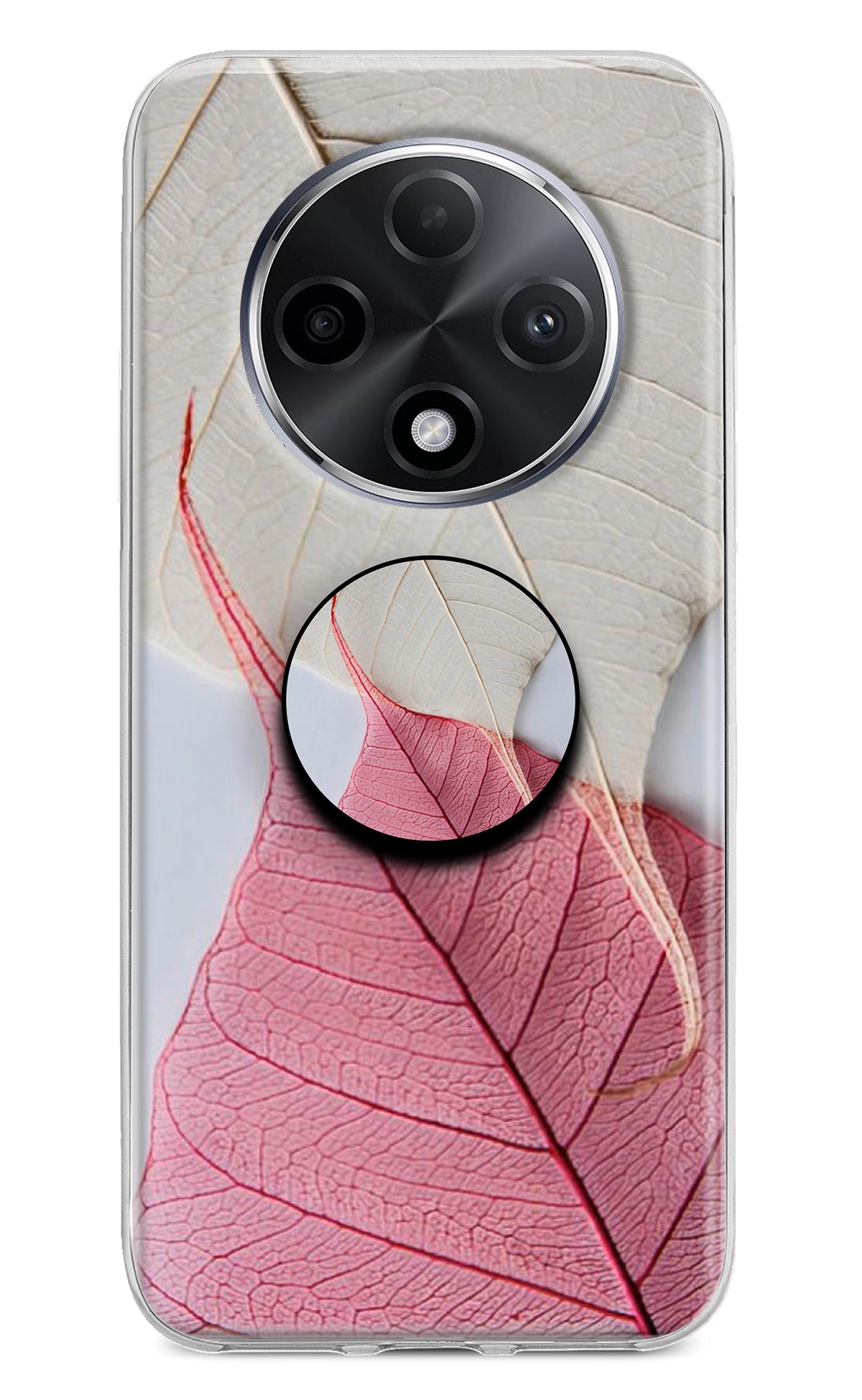White Pink Leaf Oppo F27 Pro Plus Pop Case