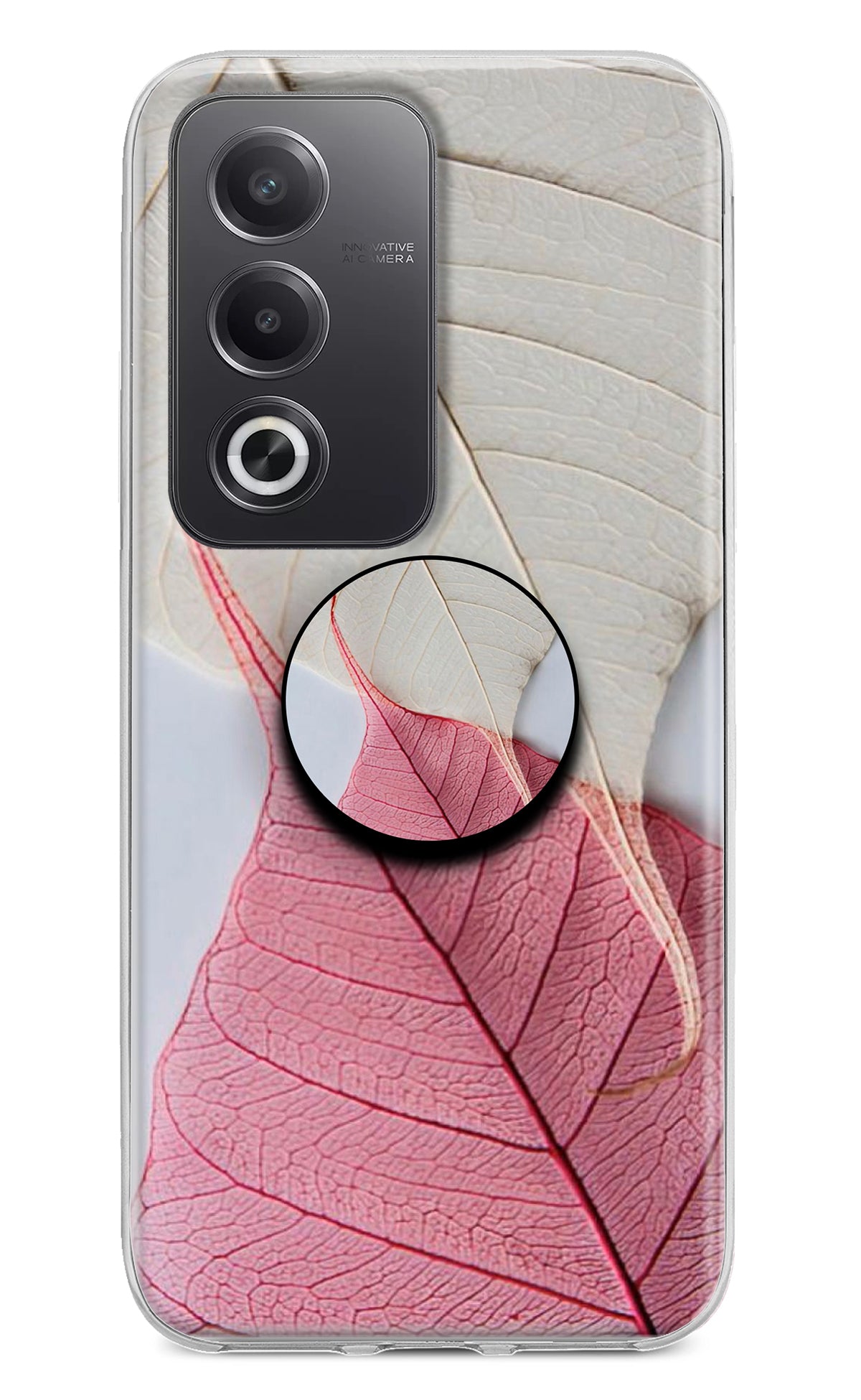 White Pink Leaf Oppo A3 Pro 5G Pop Case