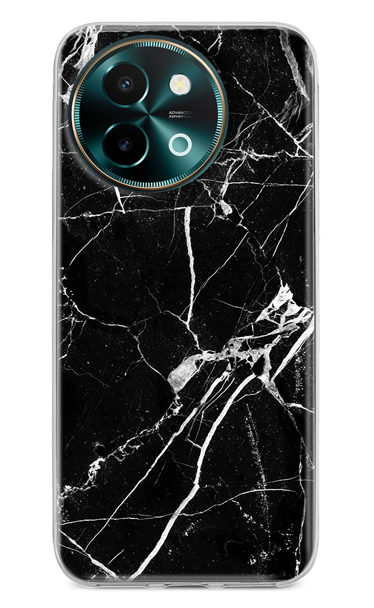 Black Marble Pattern Vivo Y58 5G Back Cover