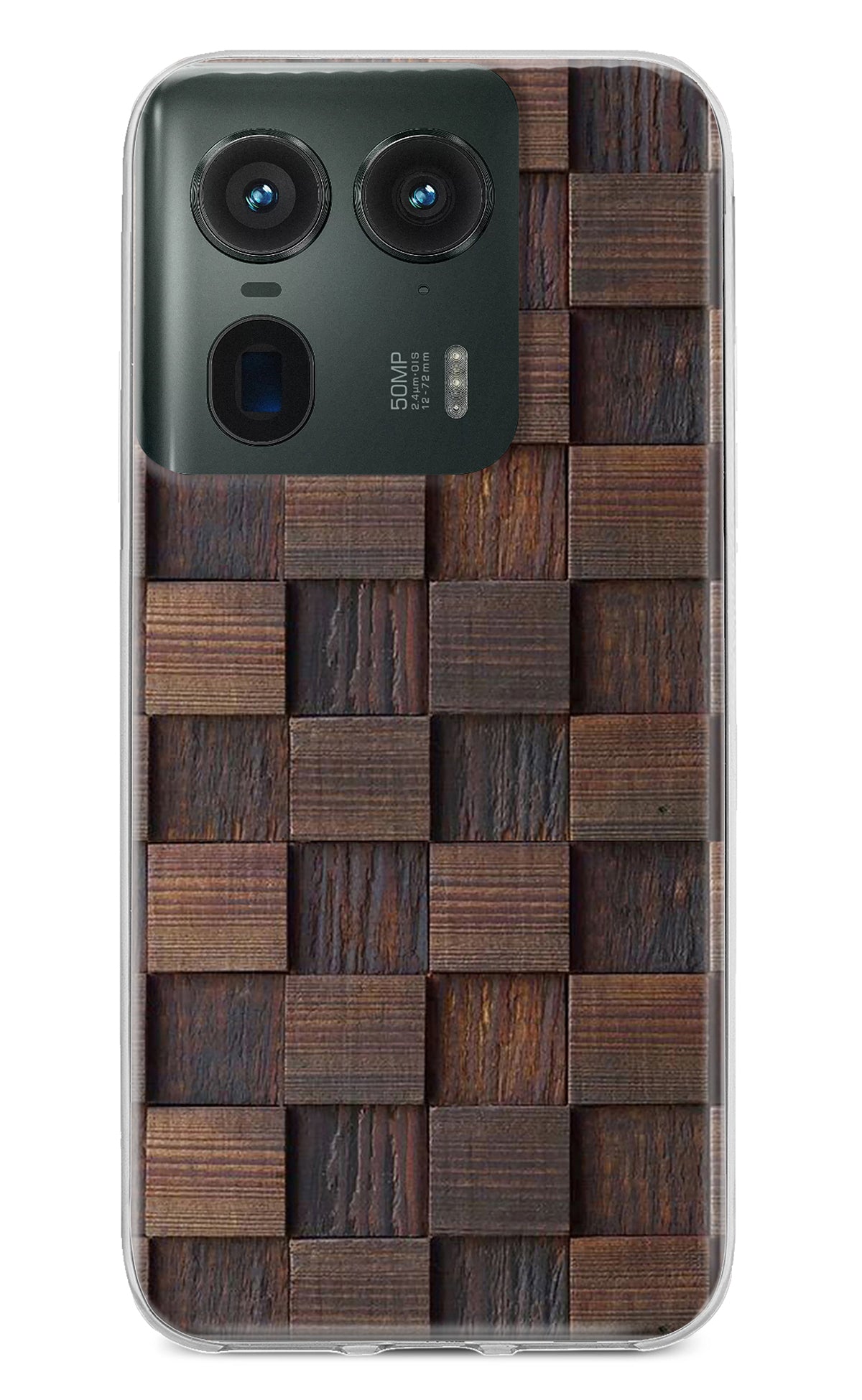 Wooden Cube Design Moto Edge 50 Ultra 5G Back Cover