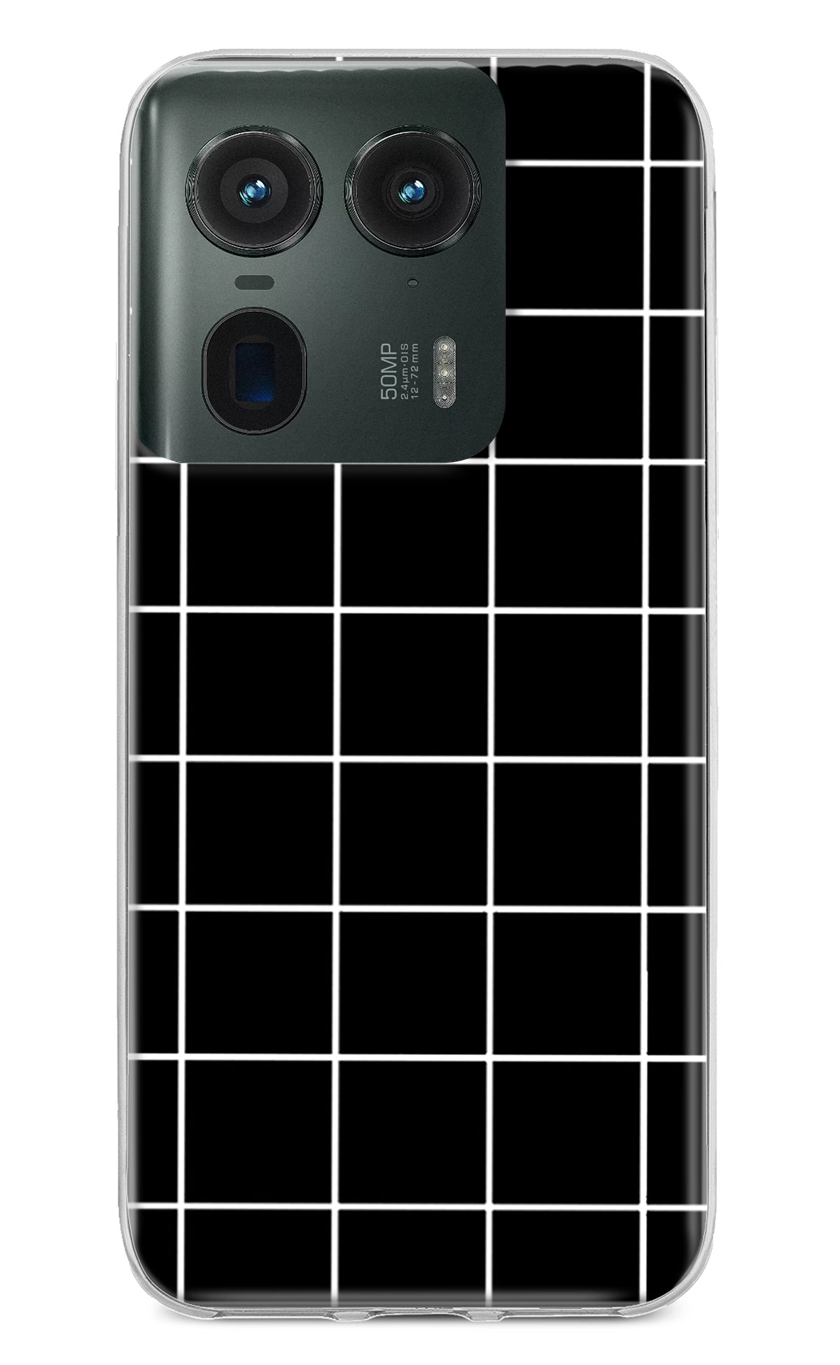 White Grid Moto Edge 50 Ultra 5G Back Cover