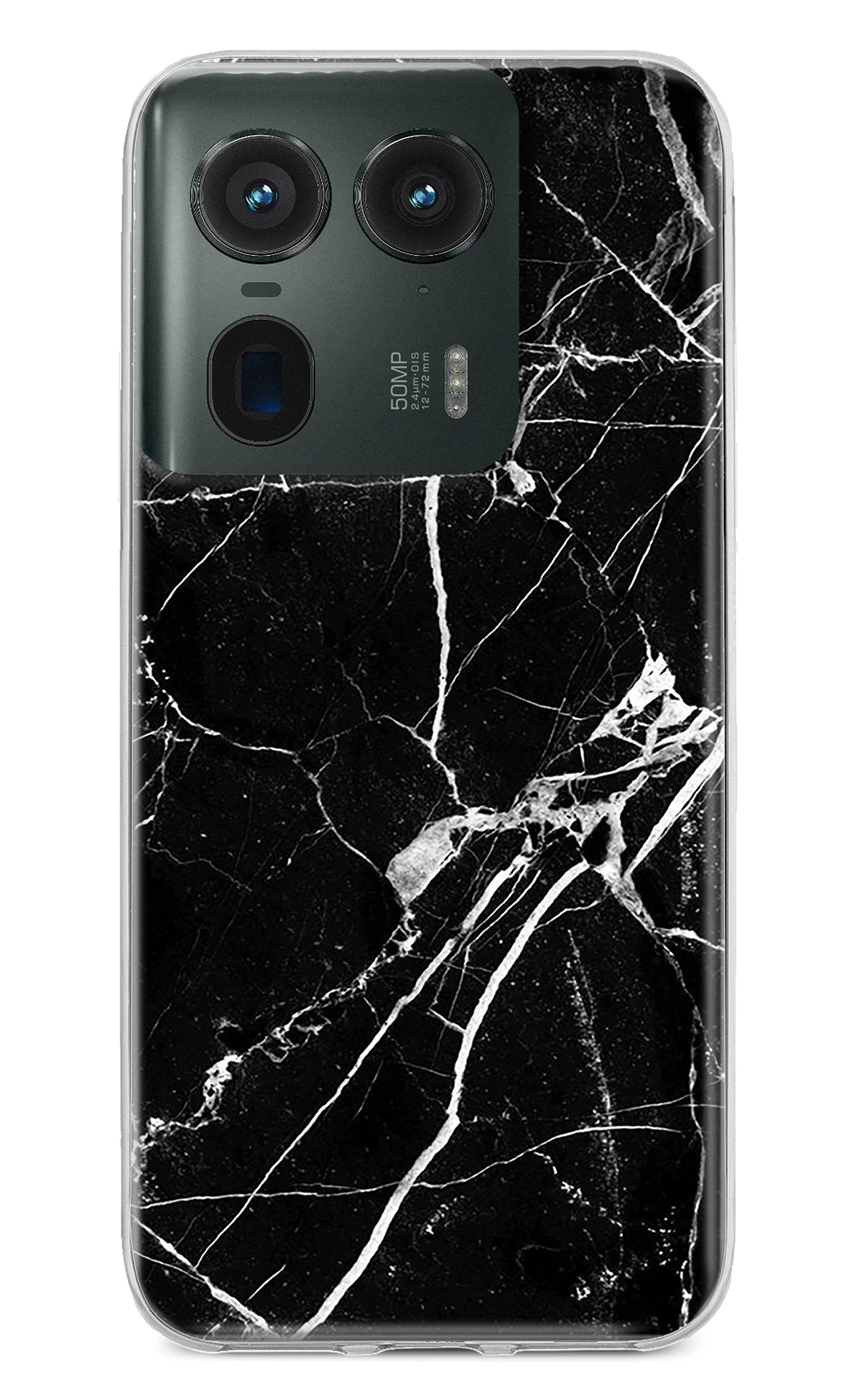 Black Marble Pattern Moto Edge 50 Ultra 5G Back Cover