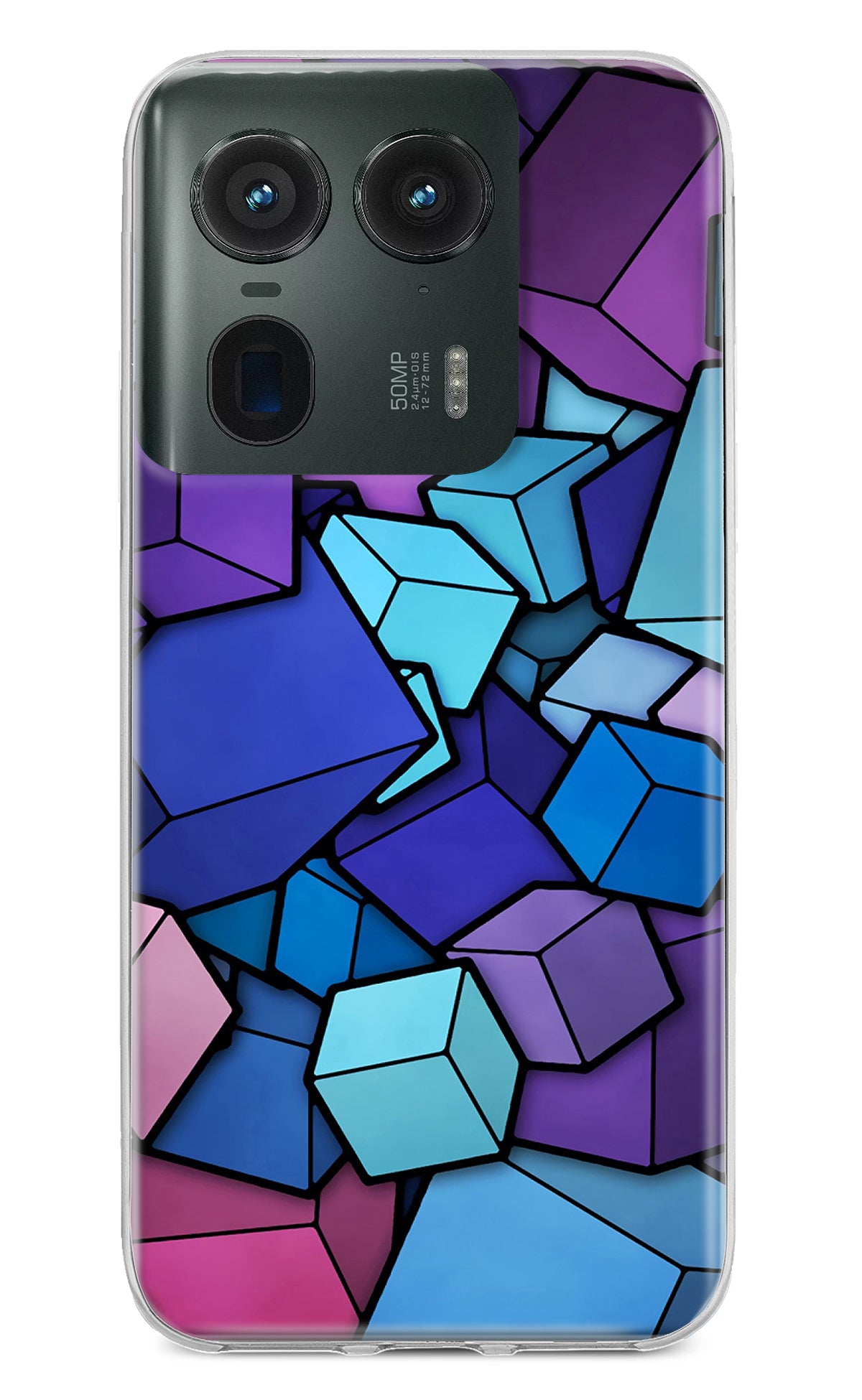 Cubic Abstract Moto Edge 50 Ultra 5G Back Cover