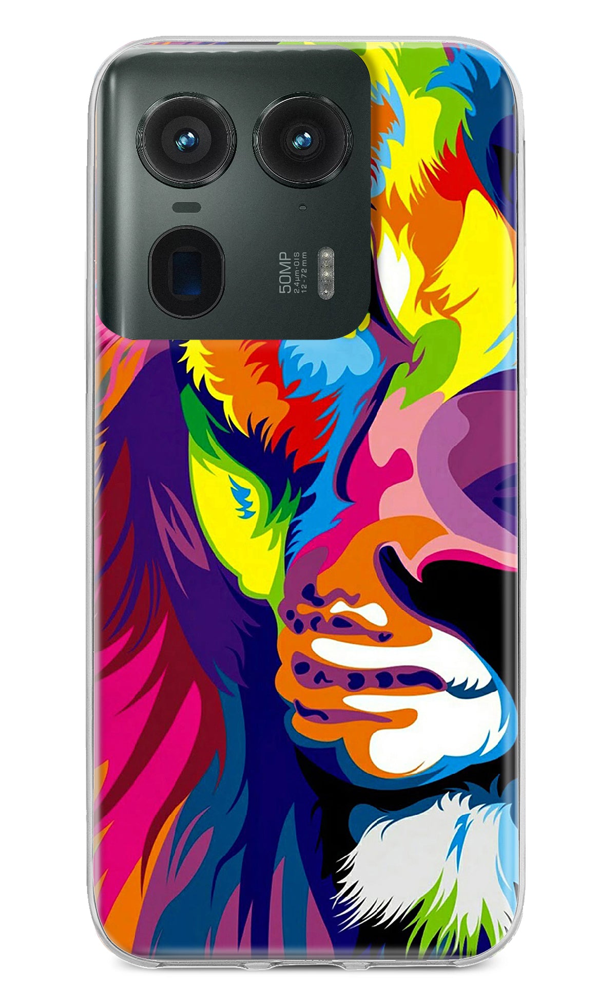 Lion Half Face Moto Edge 50 Ultra 5G Back Cover