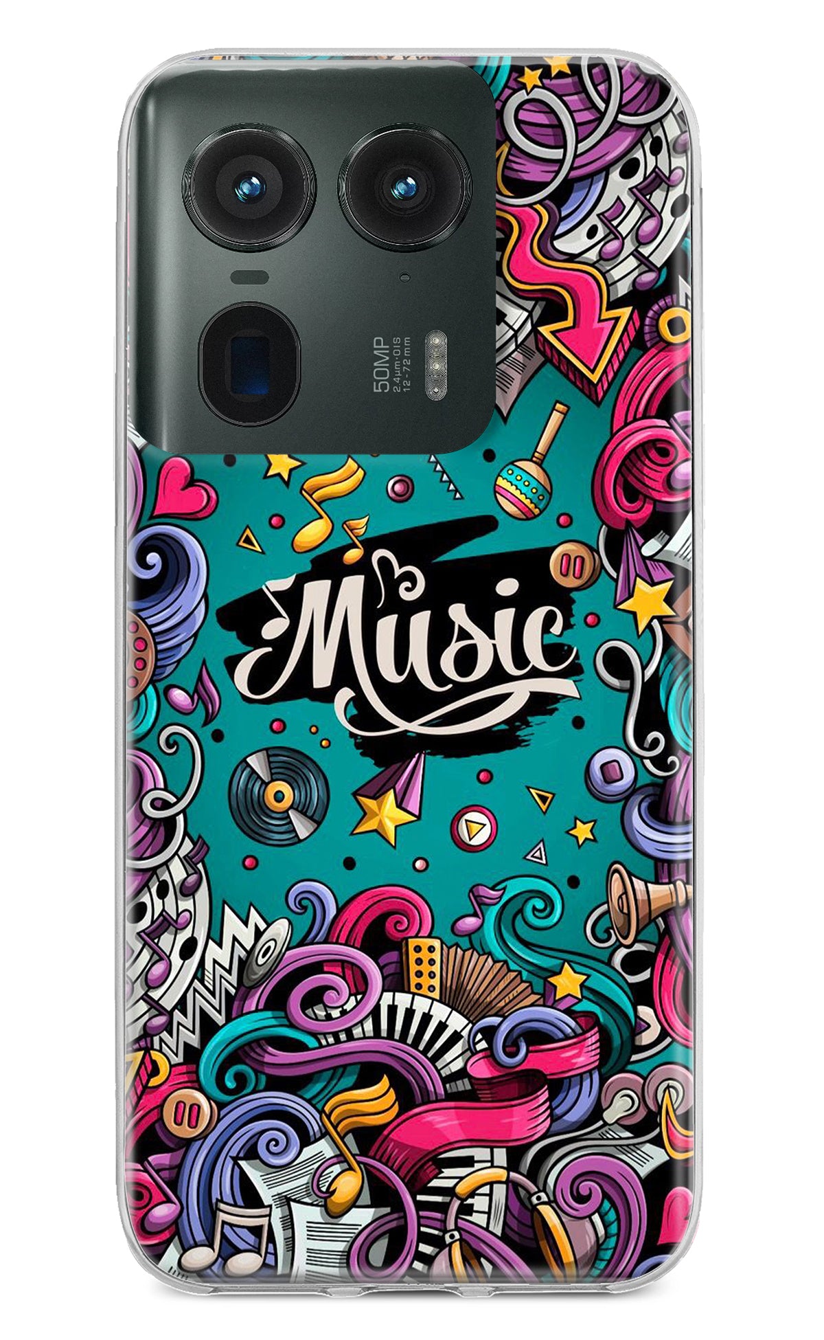 Music Graffiti Moto Edge 50 Ultra 5G Back Cover