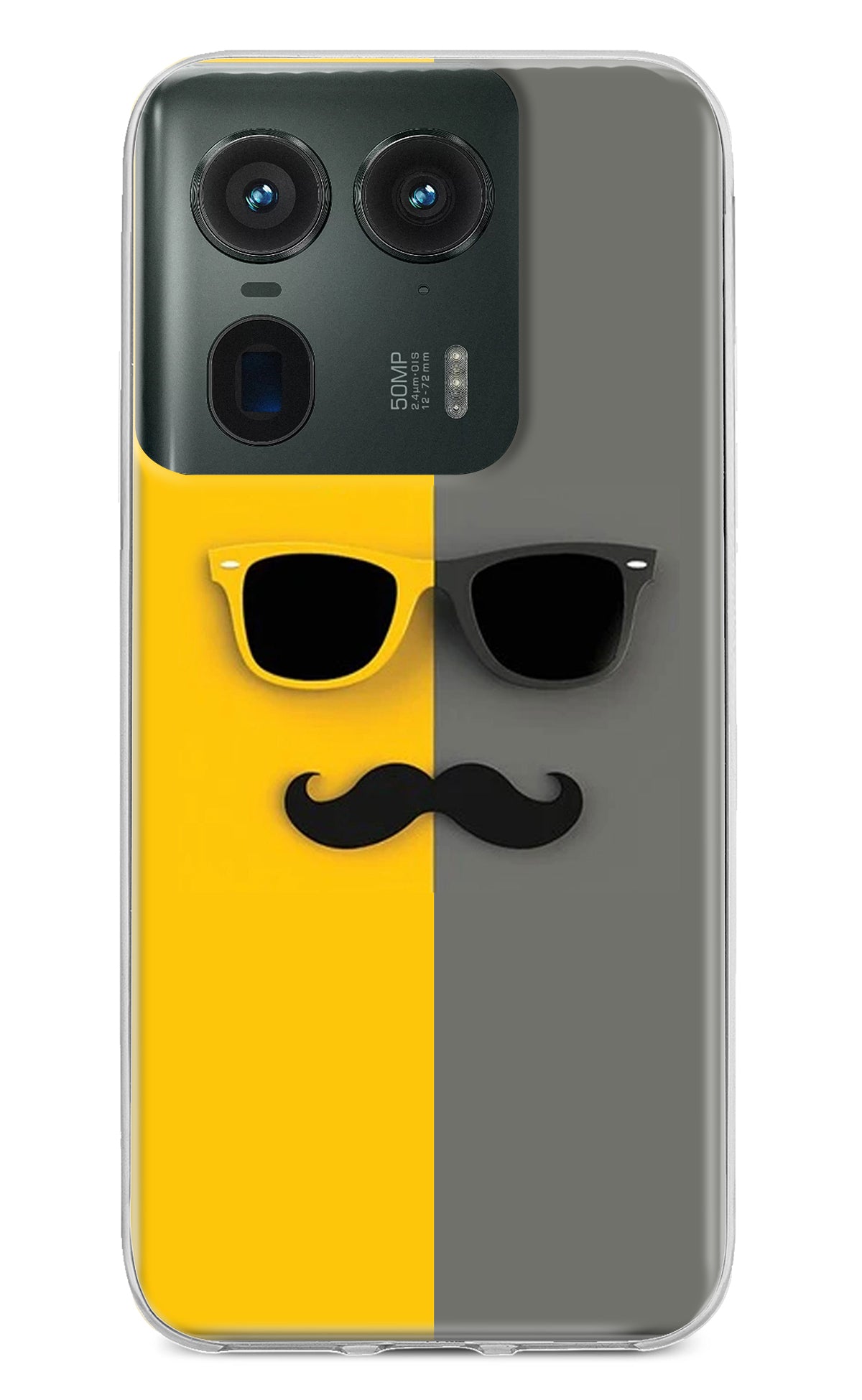 Sunglasses with Mustache Moto Edge 50 Ultra 5G Back Cover