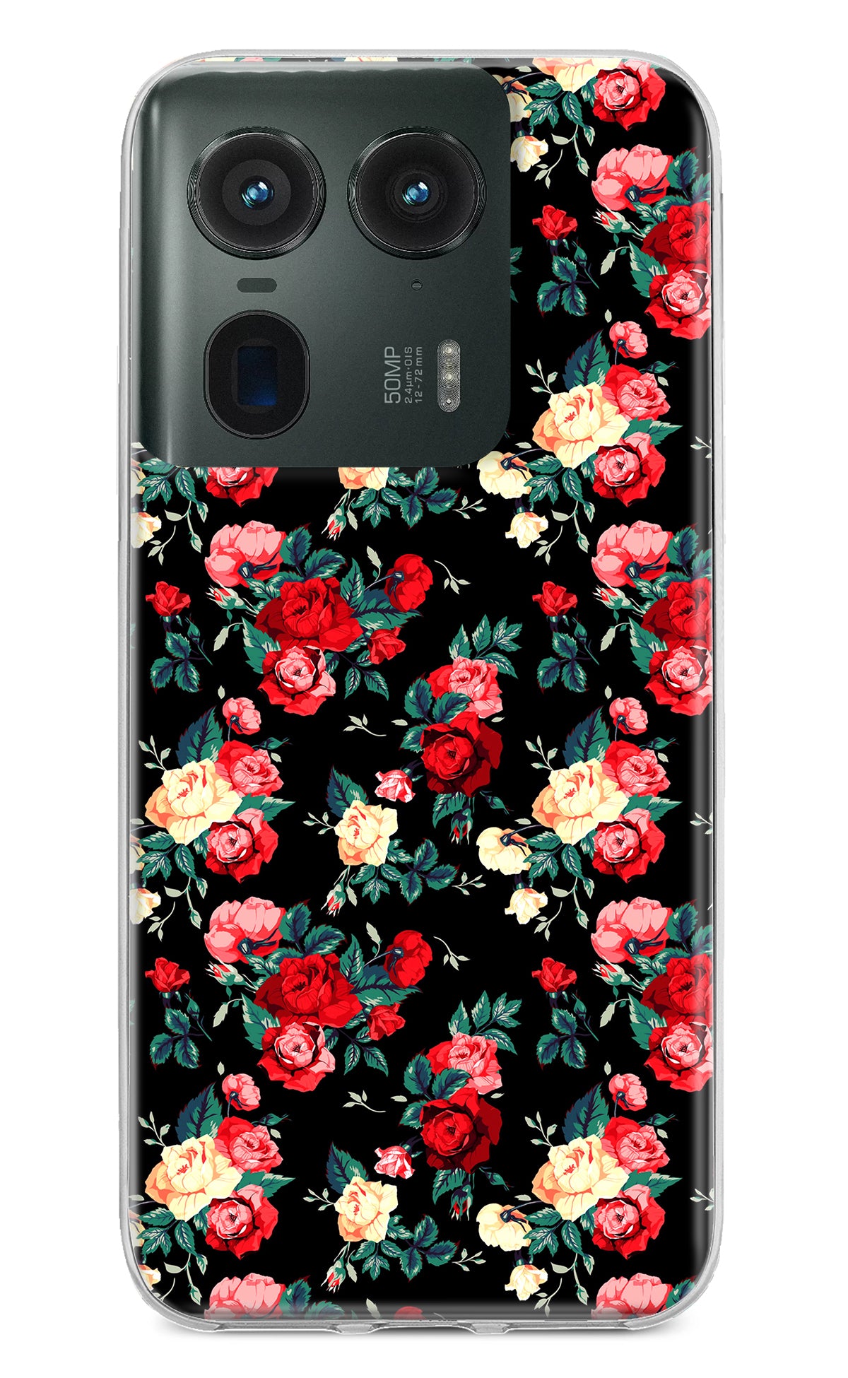 Rose Pattern Moto Edge 50 Ultra 5G Back Cover