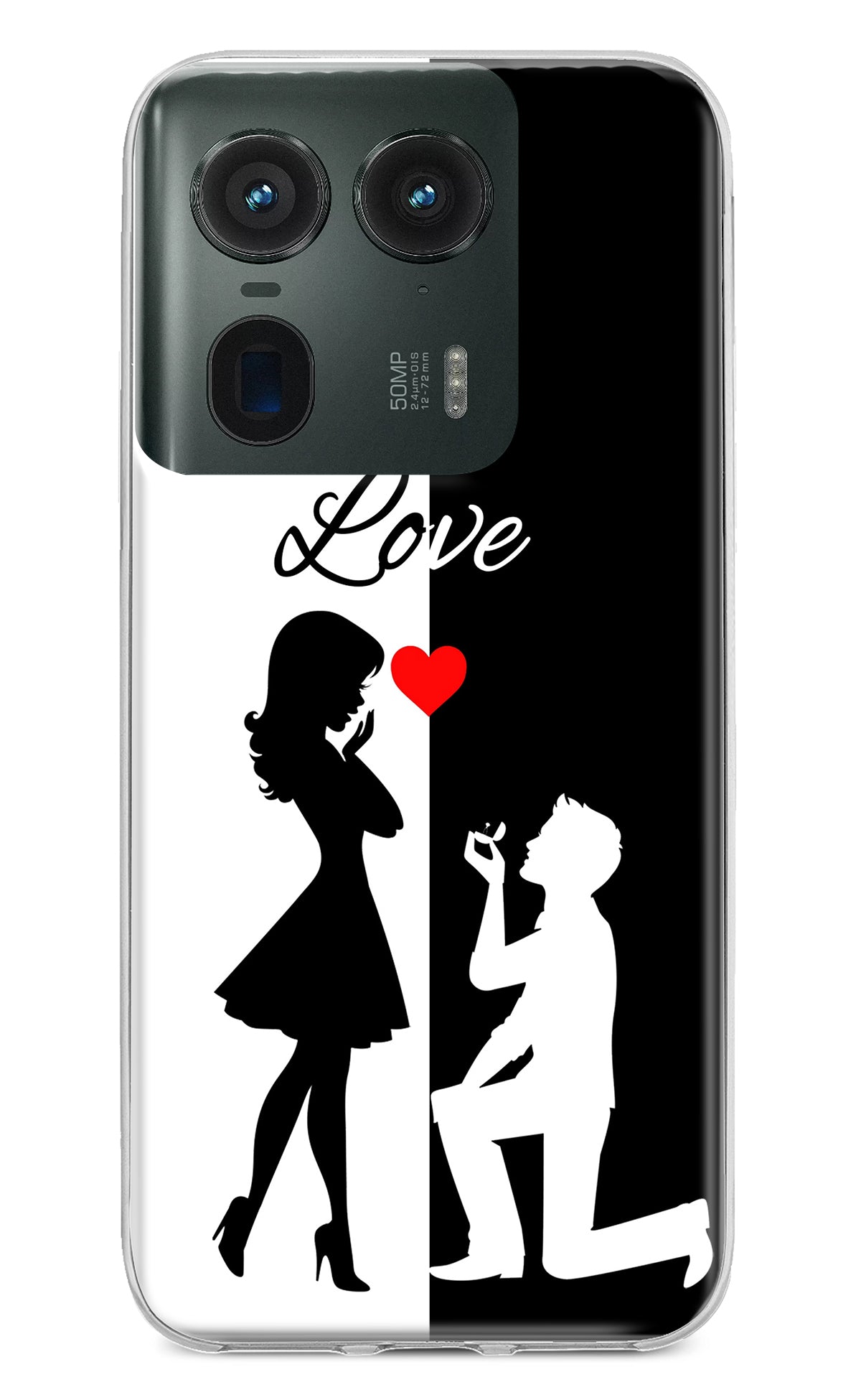 Love Propose Black And White Moto Edge 50 Ultra 5G Back Cover