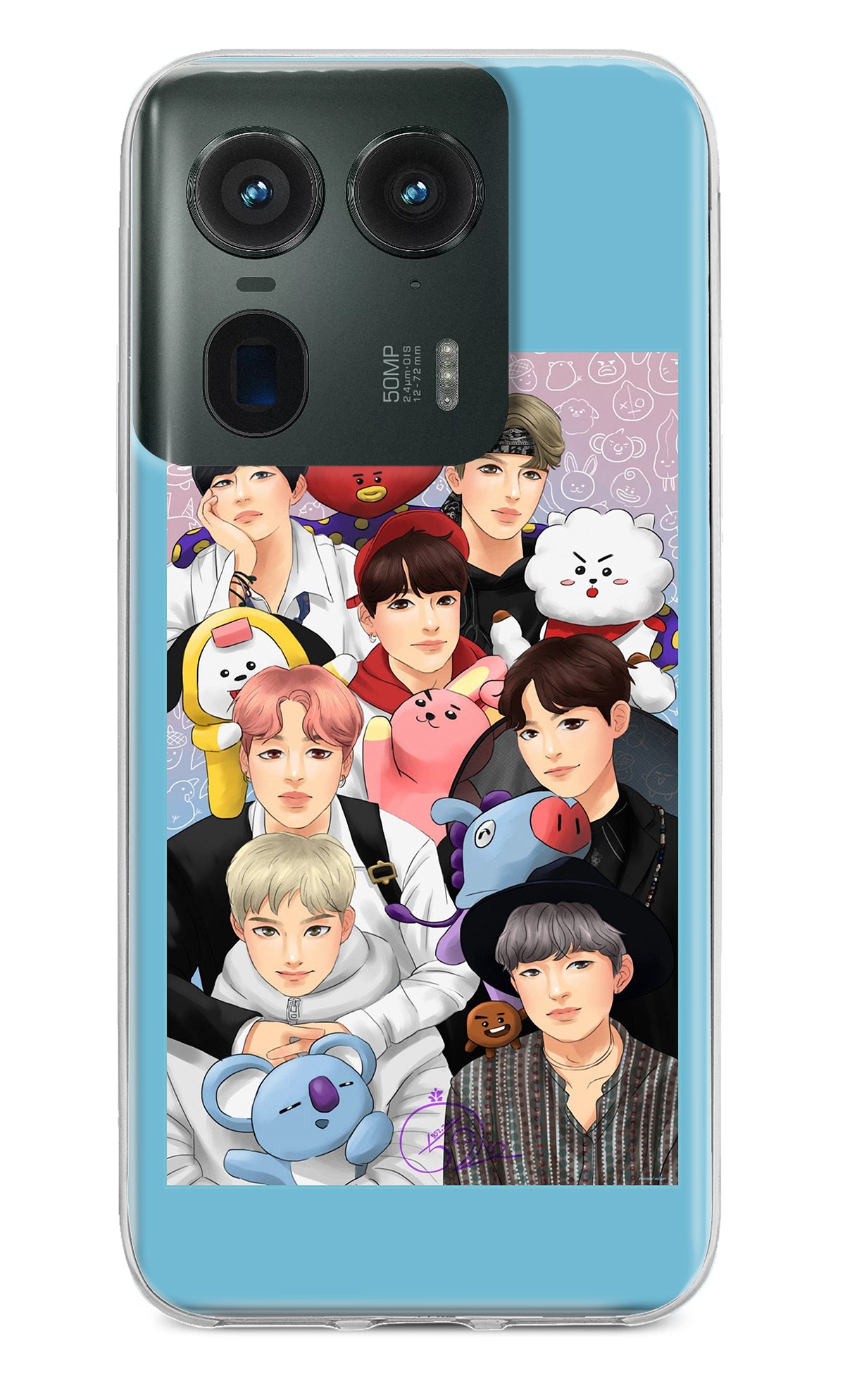 BTS with animals Moto Edge 50 Ultra 5G Back Cover