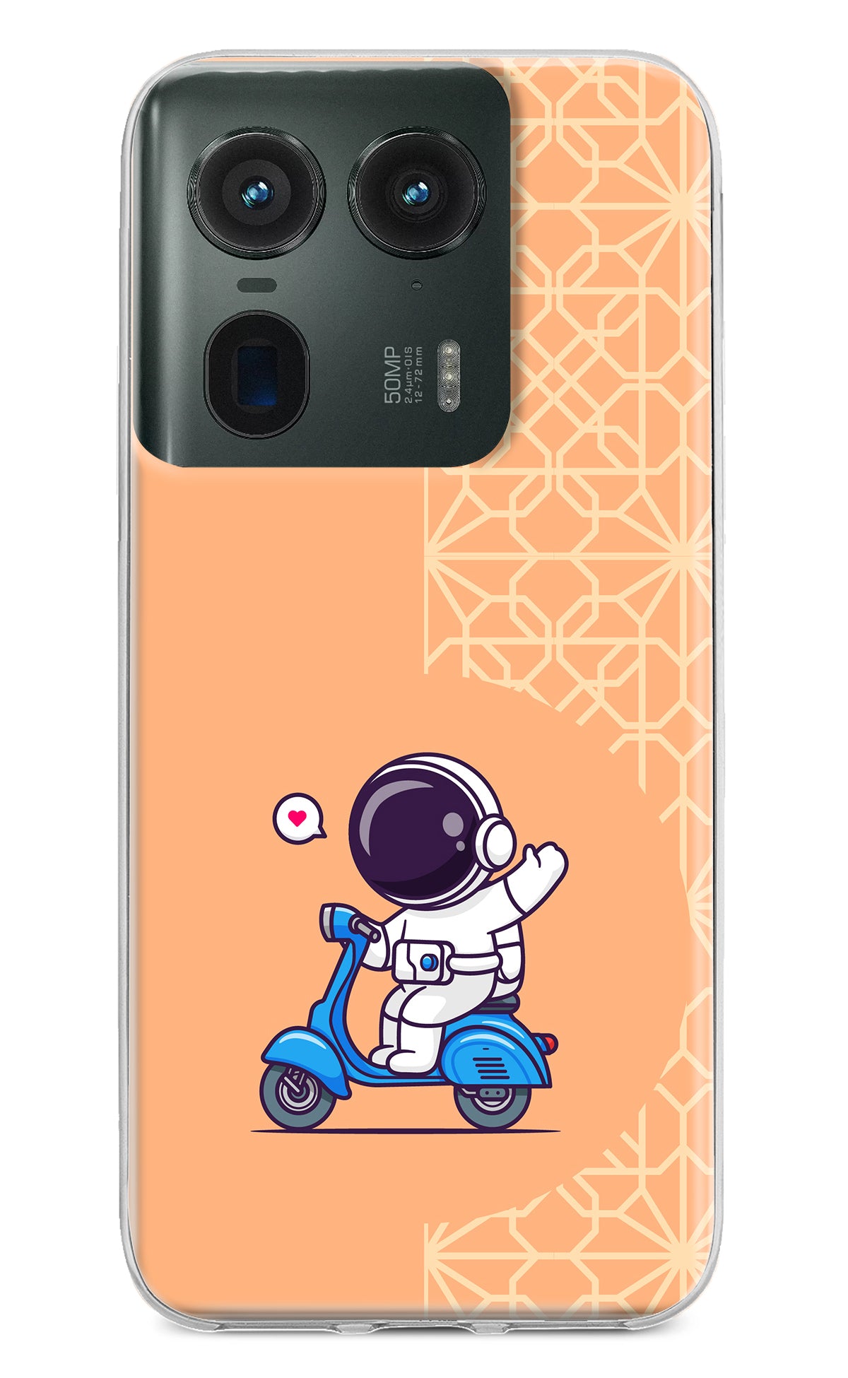 Cute Astronaut Riding Moto Edge 50 Ultra 5G Back Cover