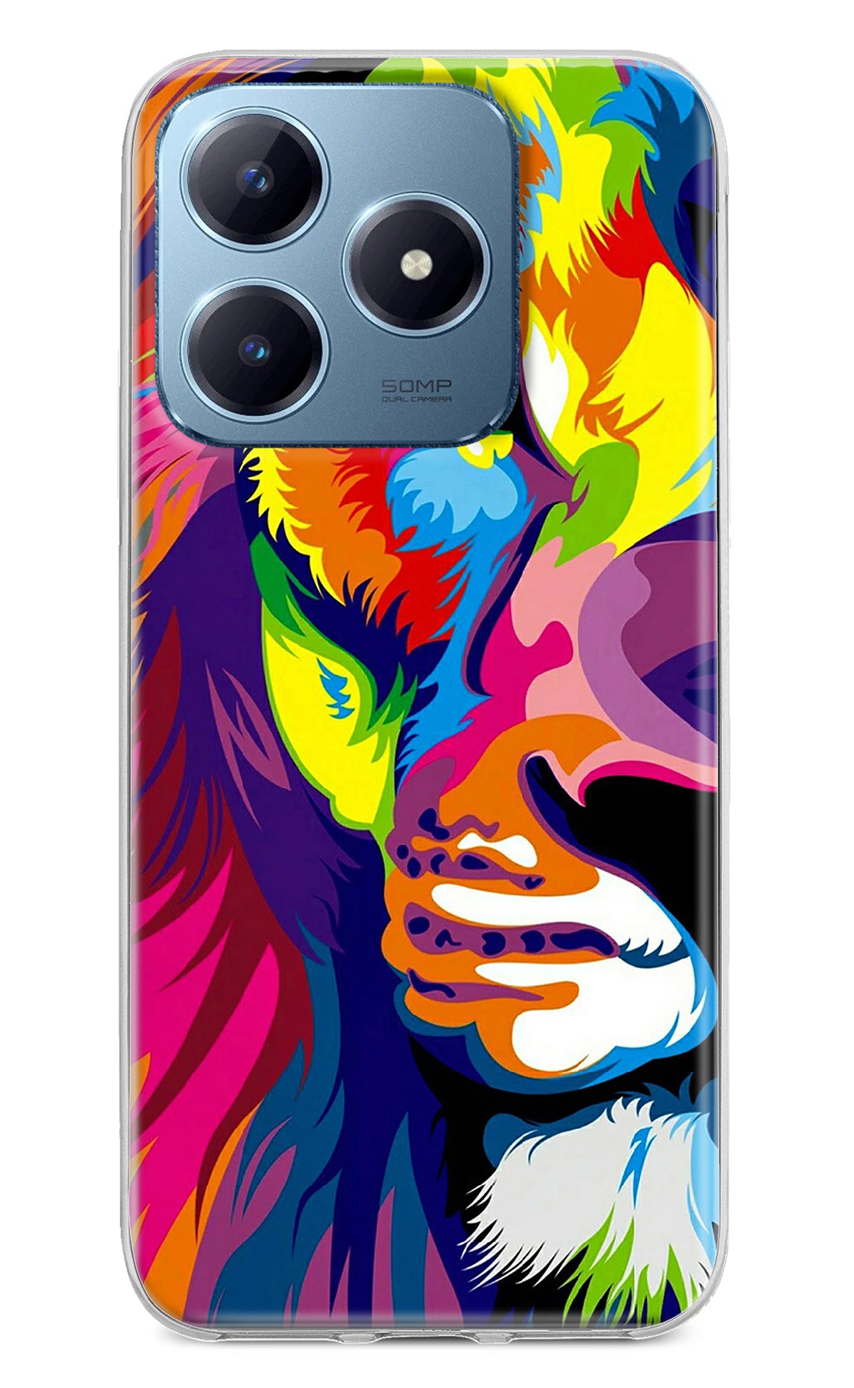 Lion Half Face Realme Narzo N63 Back Cover