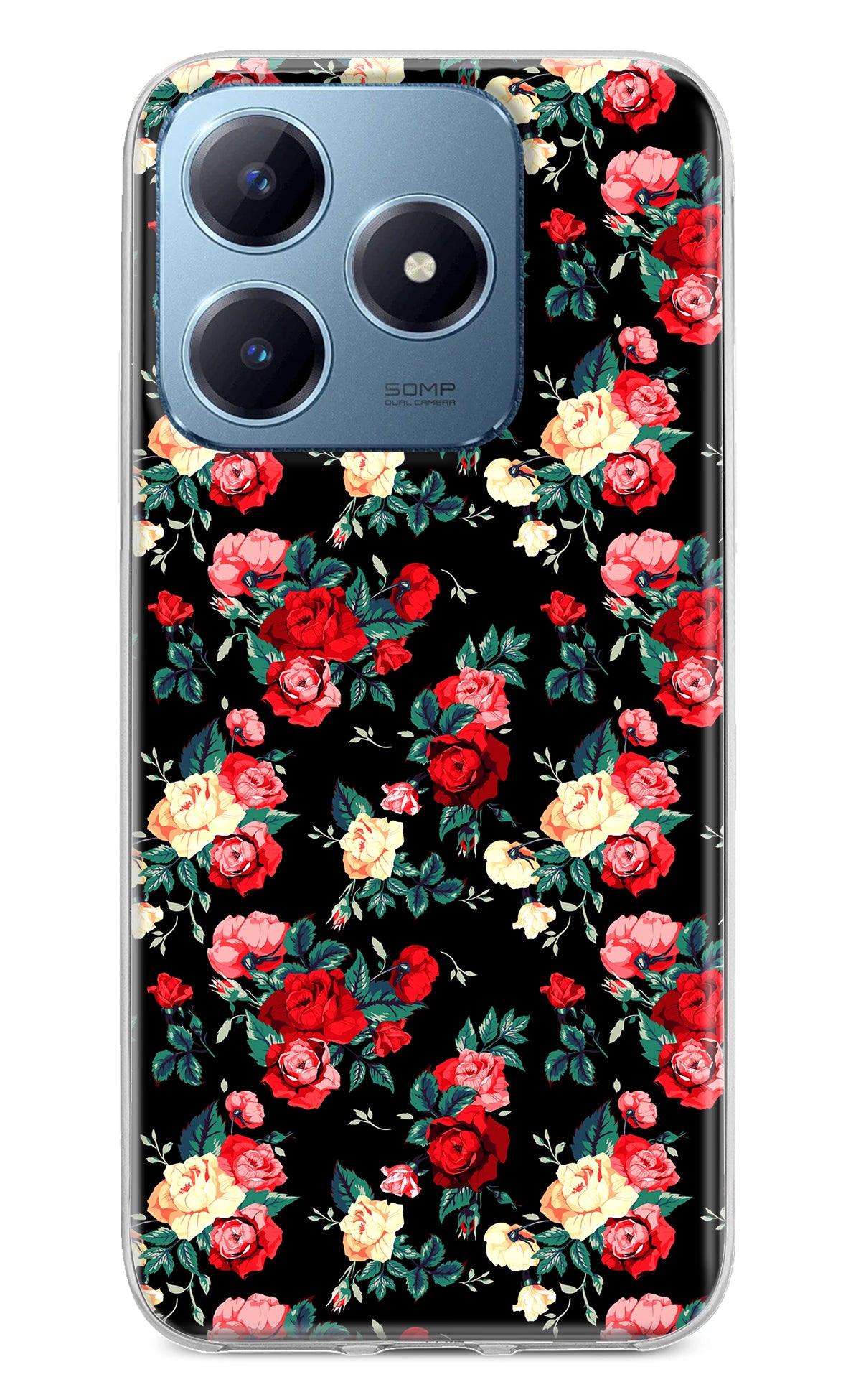 Rose Pattern Realme Narzo N63 Back Cover