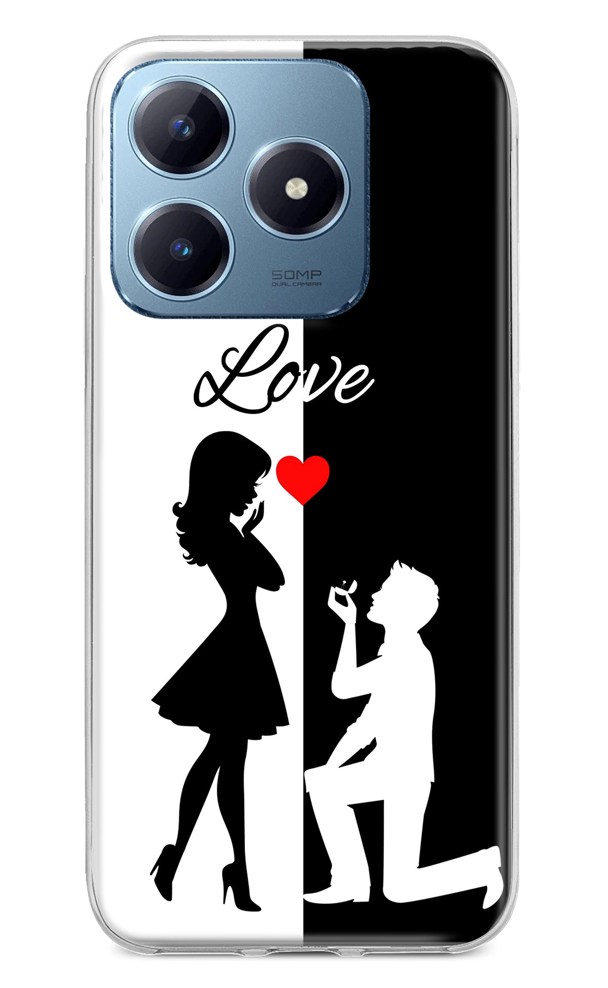 Love Propose Black And White Realme Narzo N63 Back Cover